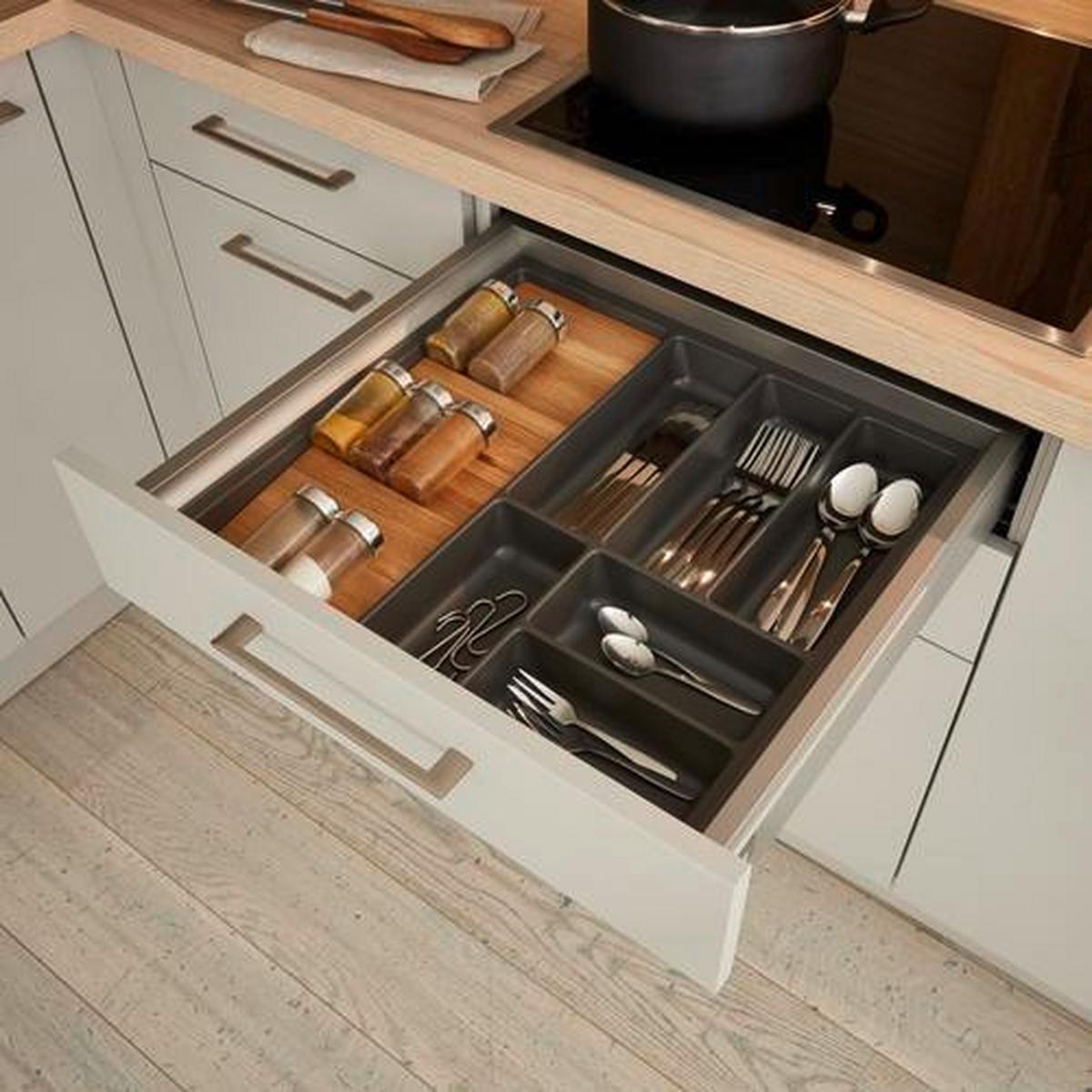 Eckküche Manhattan Uni - Platinfarben/Eschefarben, Modern, Holzwerkstoff (230/295cm) - Dieter Knoll