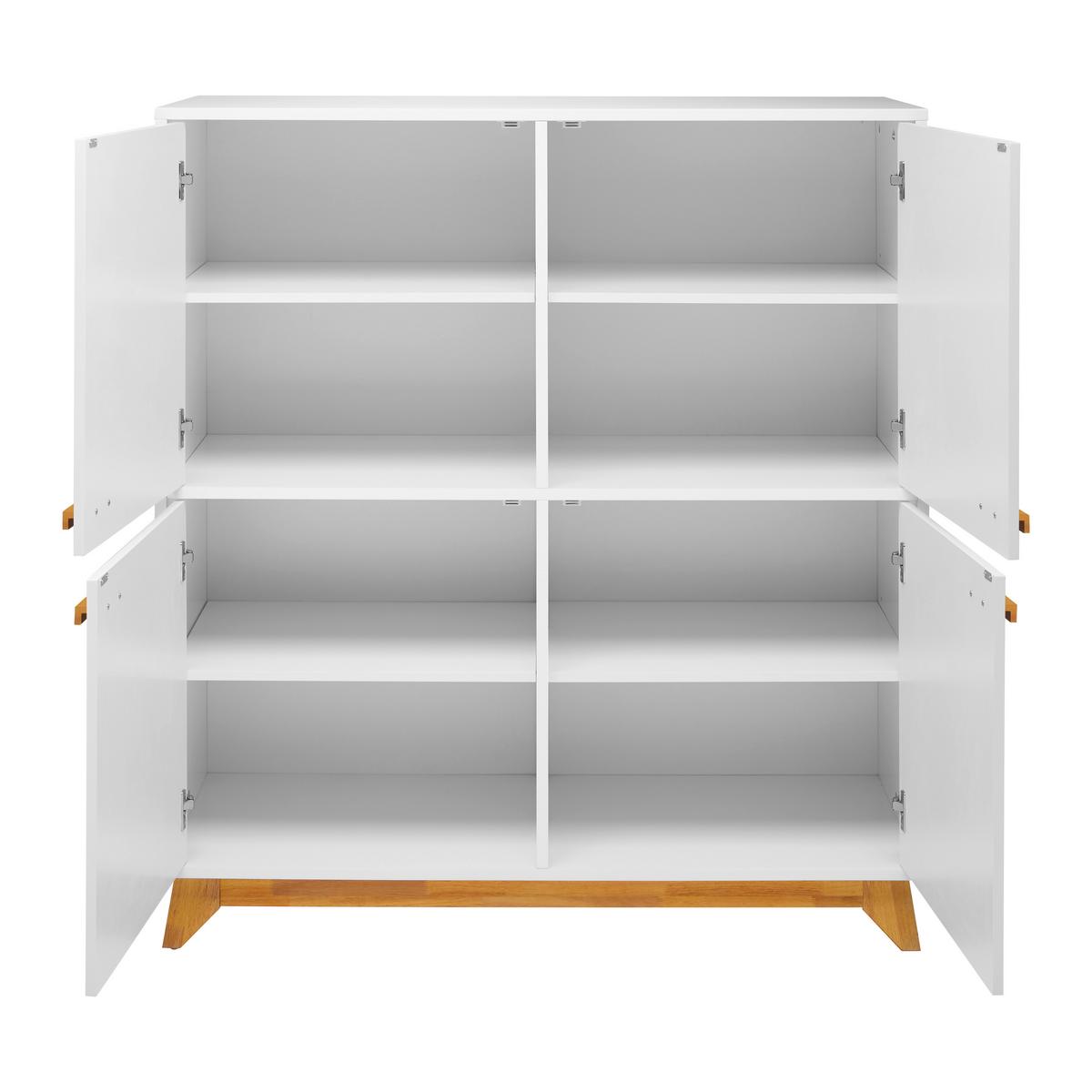 KOMODA MILAN - biały, Modern, drewno (120/132/52,5cm) - Bessagi Home