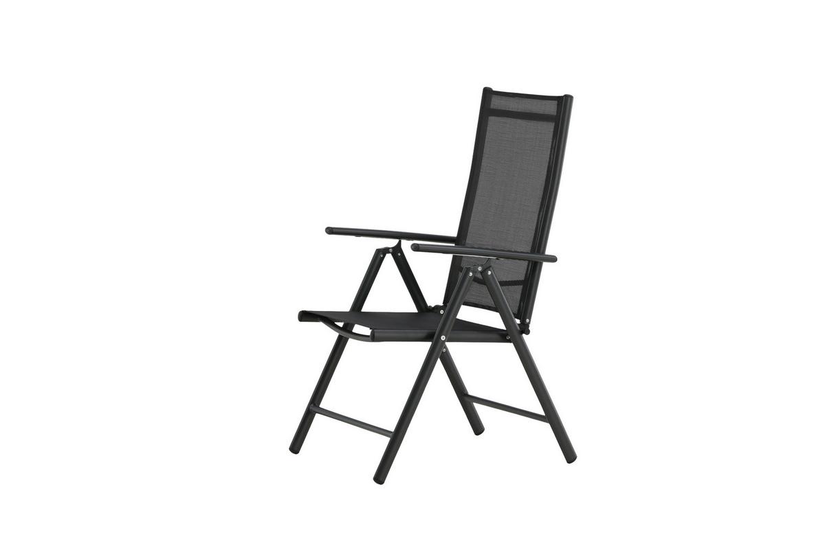 Gartenstuhl 2er-Set Break ca. 55x108 cm Schwarz - Schwarz, KONVENTIONELL, Kunststoff/Textil (55/108/62cm) - Gardenson
