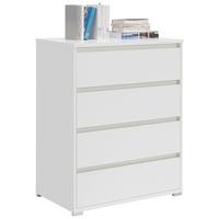 KOMODA LINE - kolor srebrny/biały, Design, materiał drewnopochodny/tworzywo sztuczne (80/103/48cm) - Carryhome