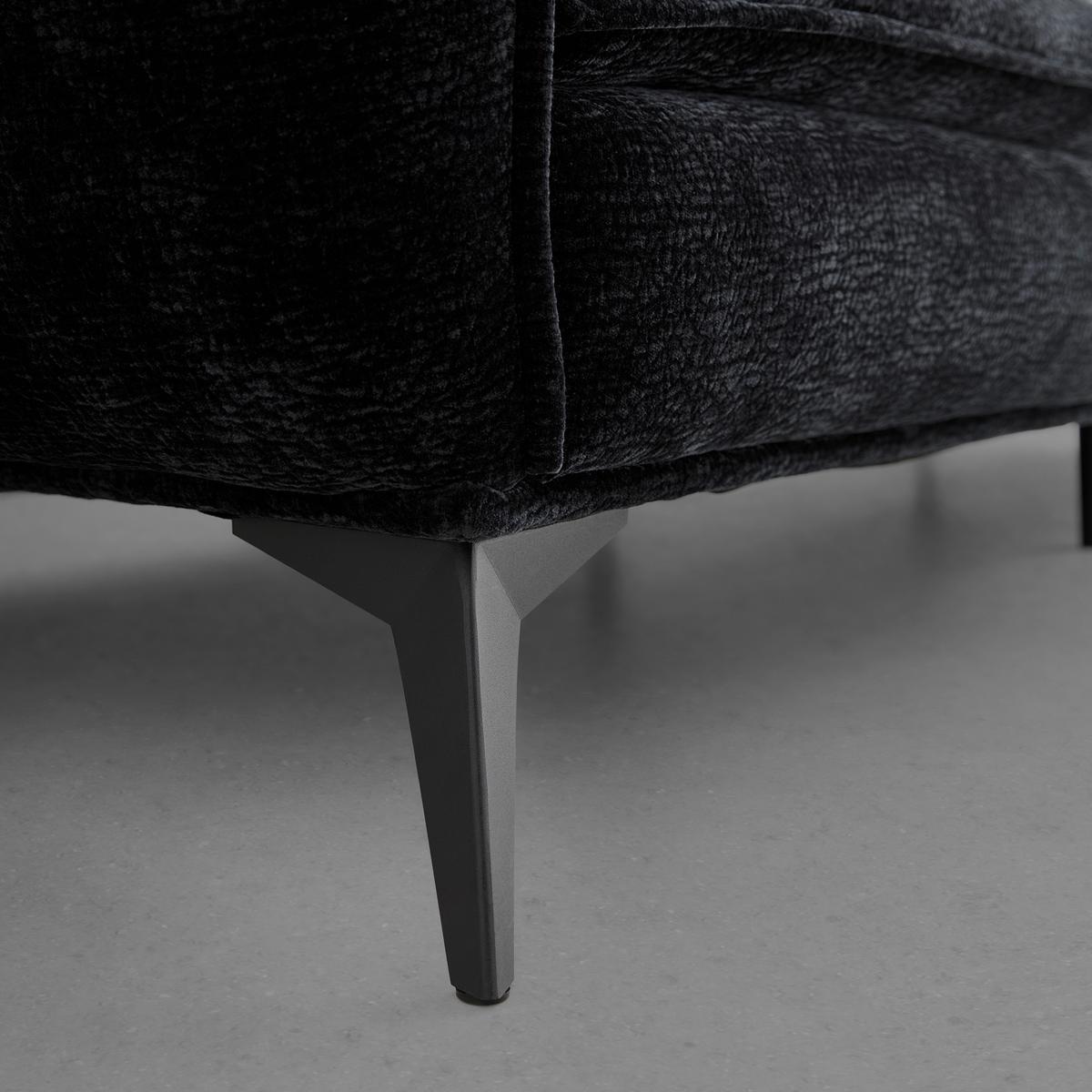 Megasofa Ottawa Schwarz Armlehnfunktion, ohne Kissen - Schwarz, MODERN, Textil/Metall (272/87/107cm) - Premium Living