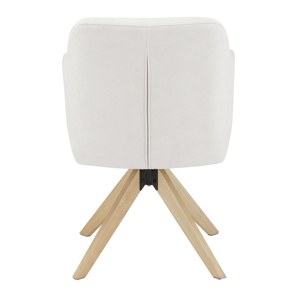 Armlehnstuhl Lucita Beige Samt Drehbar Gepolstert - Beige/Naturfarben, MODERN, Holz/Textil (58/87/60cm) - Bessagi Home