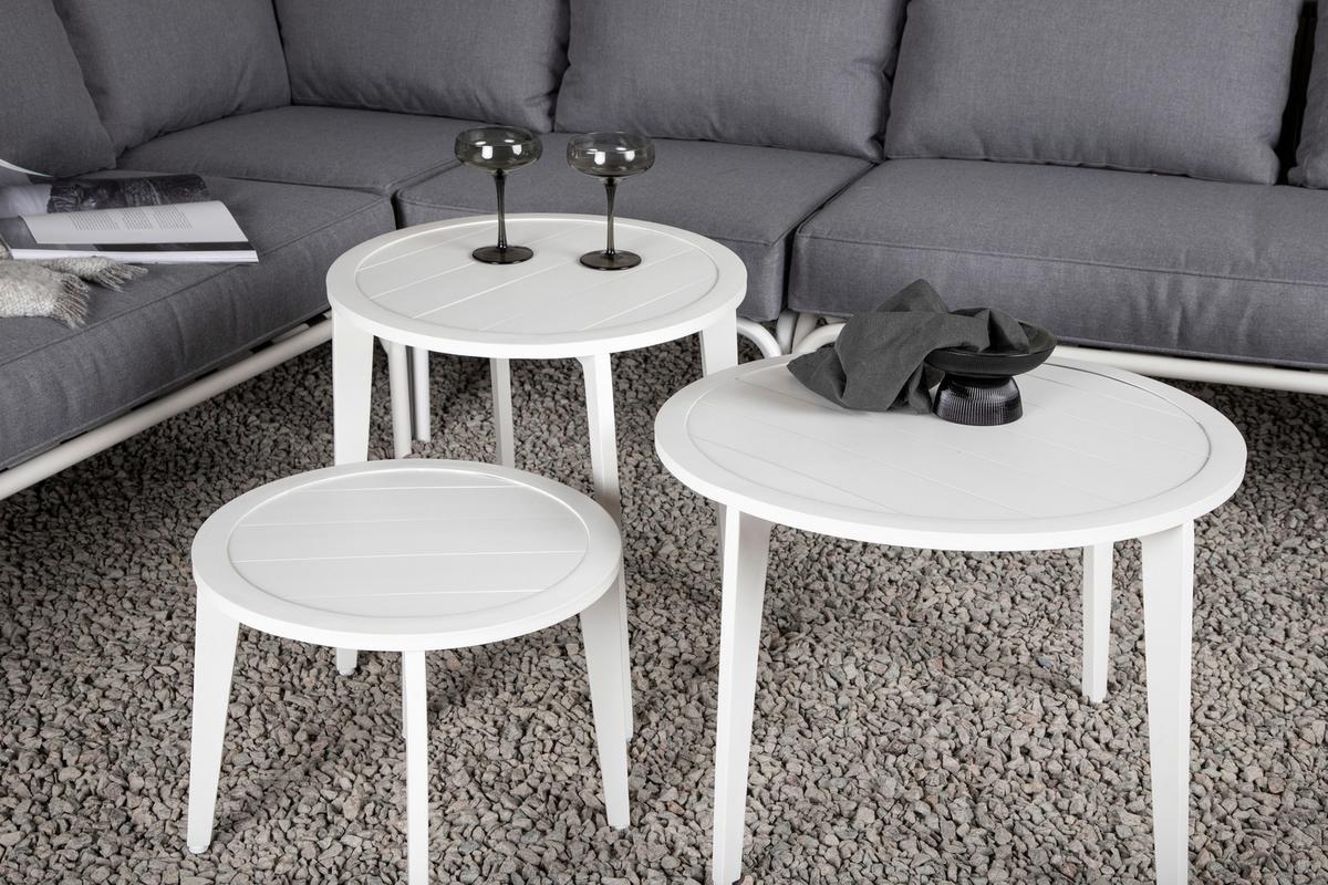 Dining-Loungeset Roxo ca. 283x221 cm Grau/Weiß - Weiß/Grau, KONVENTIONELL, Textil/Metall - Gardenson