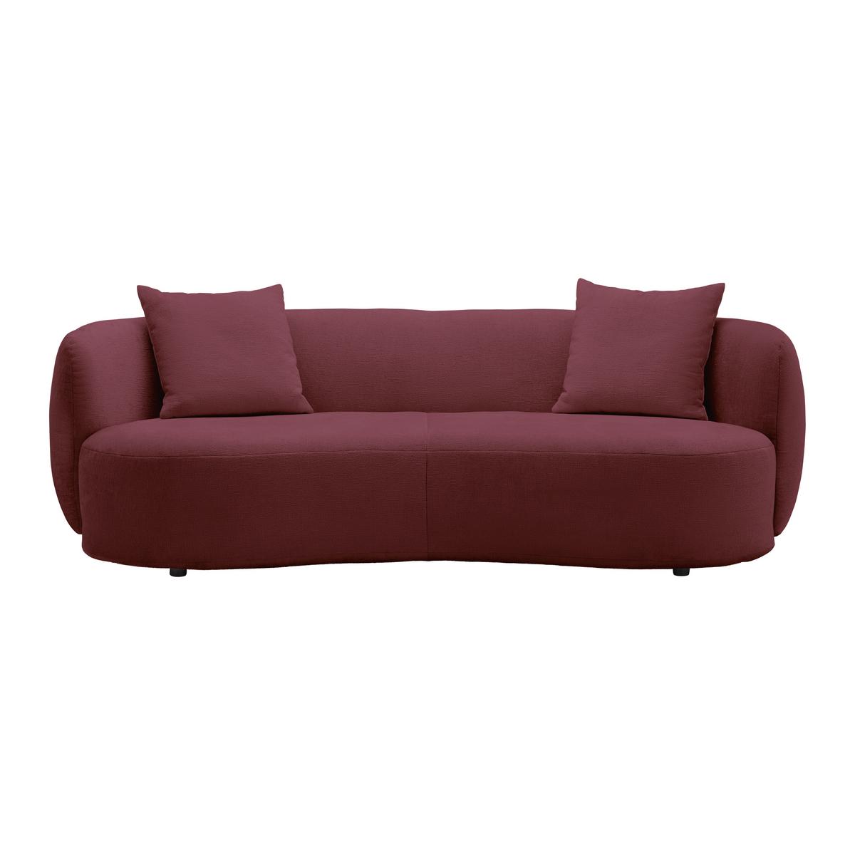 Bigsofa Leonas Bordeaux - Bordeaux/Schwarz, MODERN, Kunststoff/Textil (235/72/110cm) - Premium Living