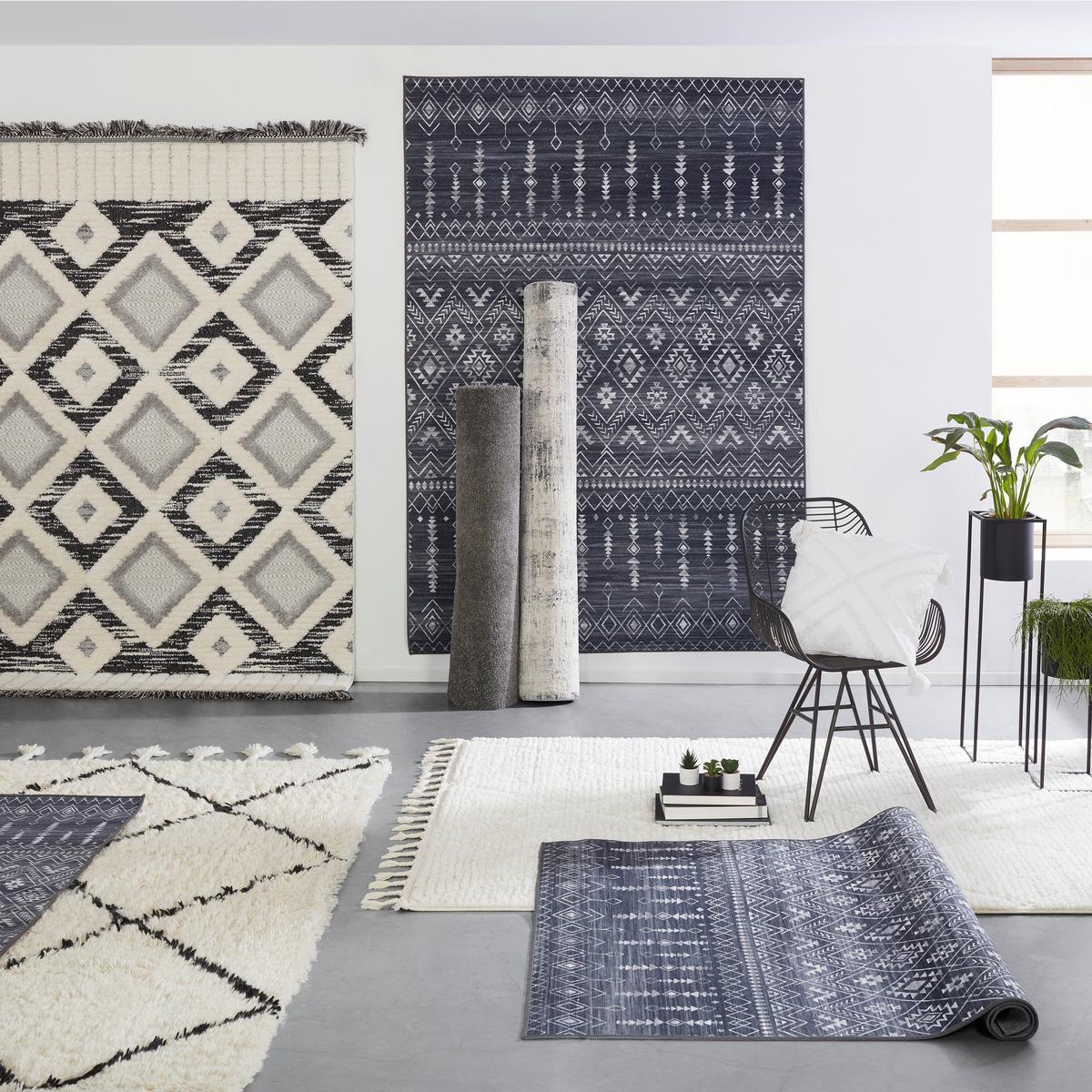 Covor țesut Selma 3 - alb/gri, Basics, textil (160/230cm) - Mömax