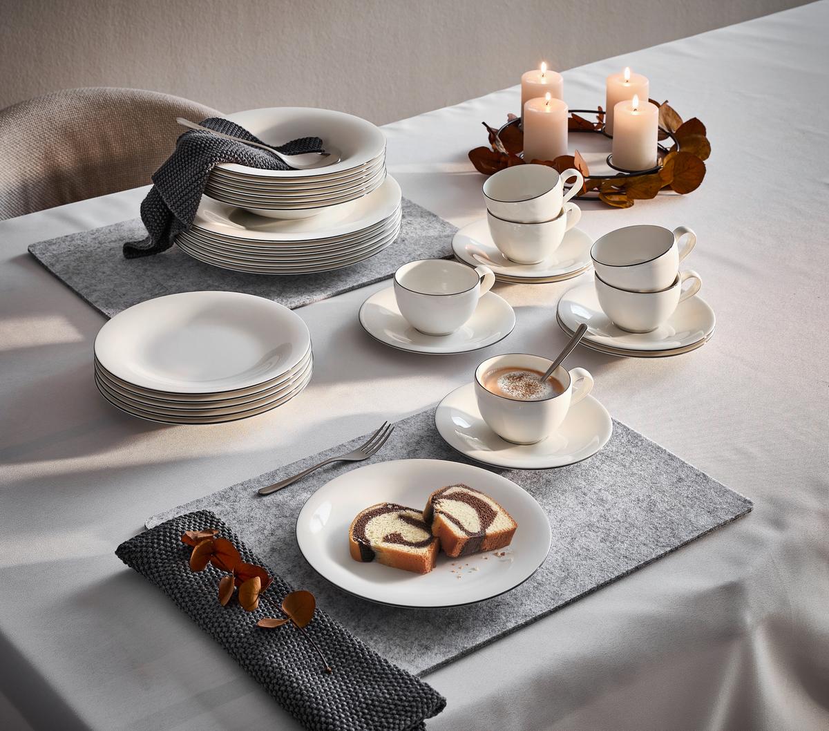 ZASTAWA STOŁOWA 10-1322-7609 VILLEORY&BOCH - biały/szary, Konventionell, ceramika (6,00kg) - Villeroy & Boch