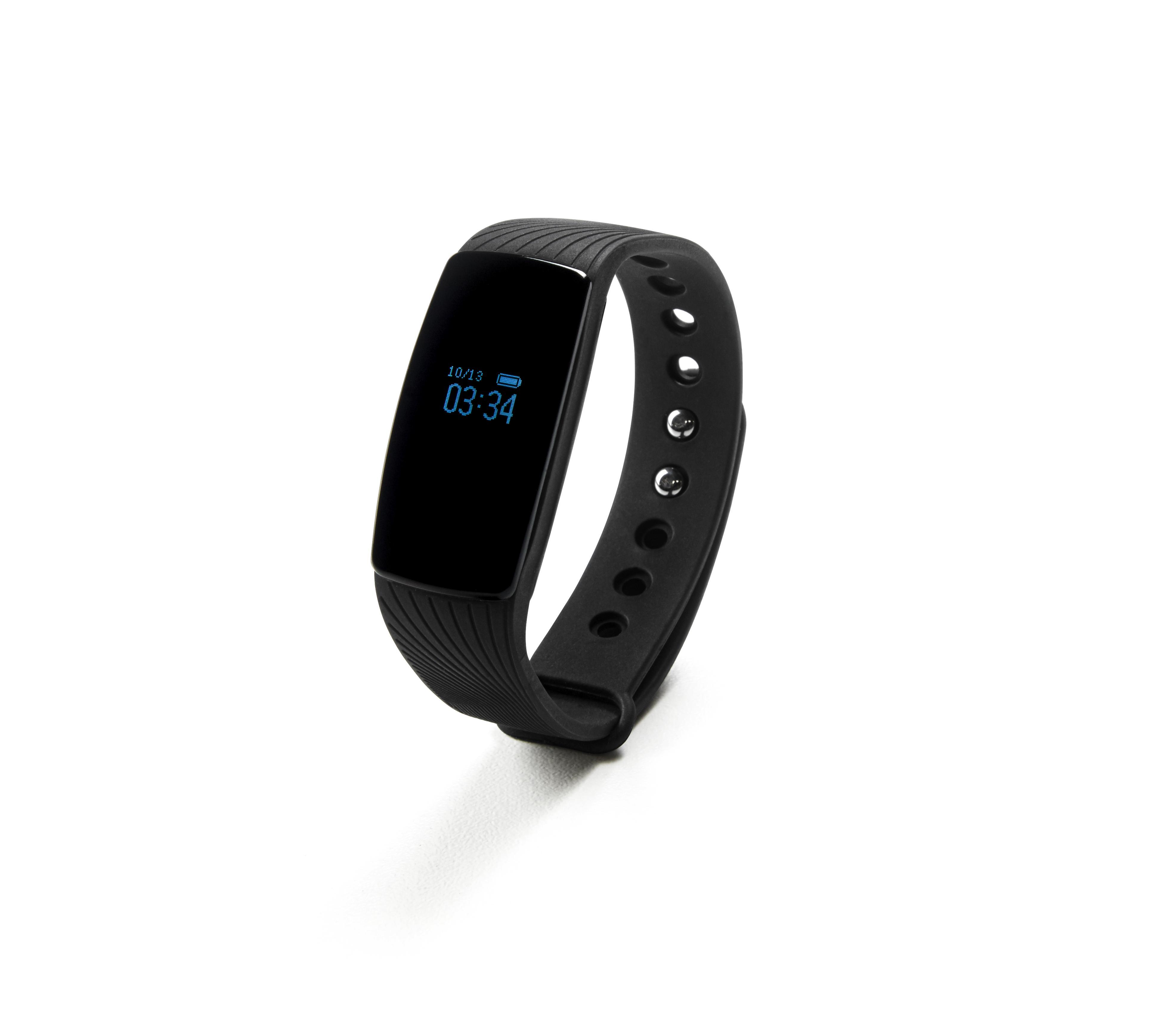 Fitnessarmband Emil Schwarz - Schwarz, LIFESTYLE, Kunststoff (2,5/1/7cm)