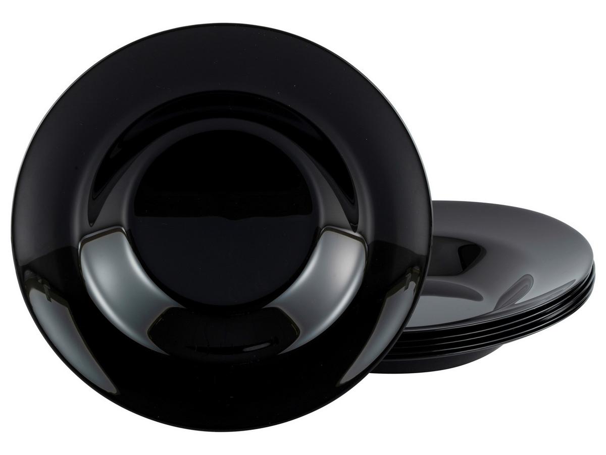 Krožnik Za Testenine Italien Party Black, 6-Delni - črna, Basics, steklo (29cm) - Creatable