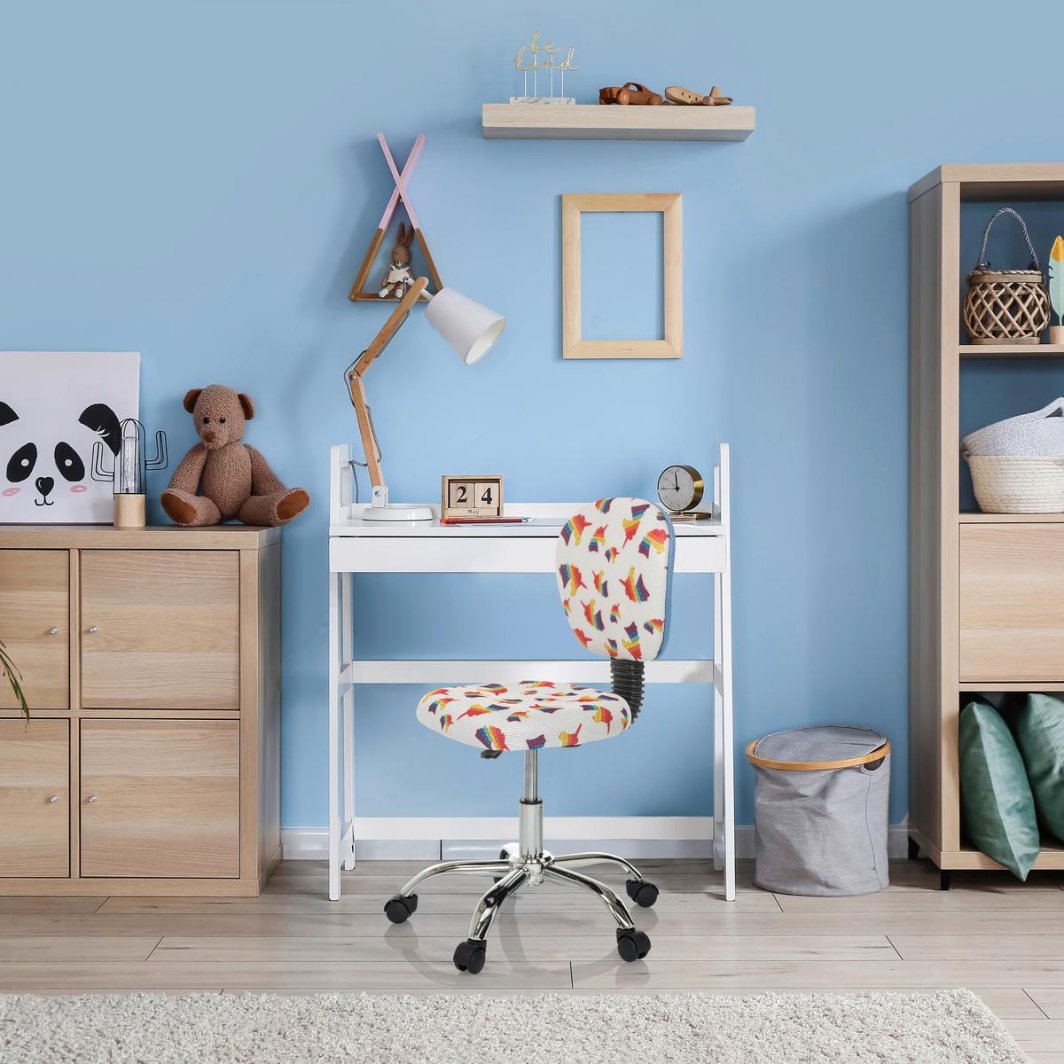 Otroški Vrtljivi Stol Kid Bubble, Motiv Samoroga - večbarvno/barve aluminija, Moderno, kovina/umetna masa (50/79-89/50cm) - MID.YOU