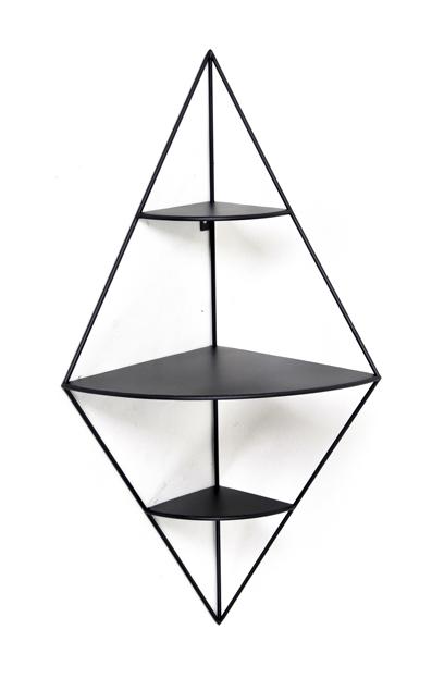 Eckregal aus Metall in Schwarz - Schwarz, MODERN, Metall (36/70/26cm) - Mömax