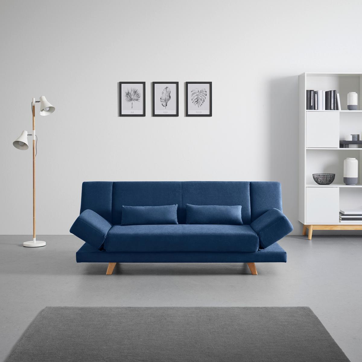 Zofa S Posteljno Funkcijo Funky, Modra - modra/naravne barve, Moderno, tekstil/les (183/73/79cm) - Bessagi Home