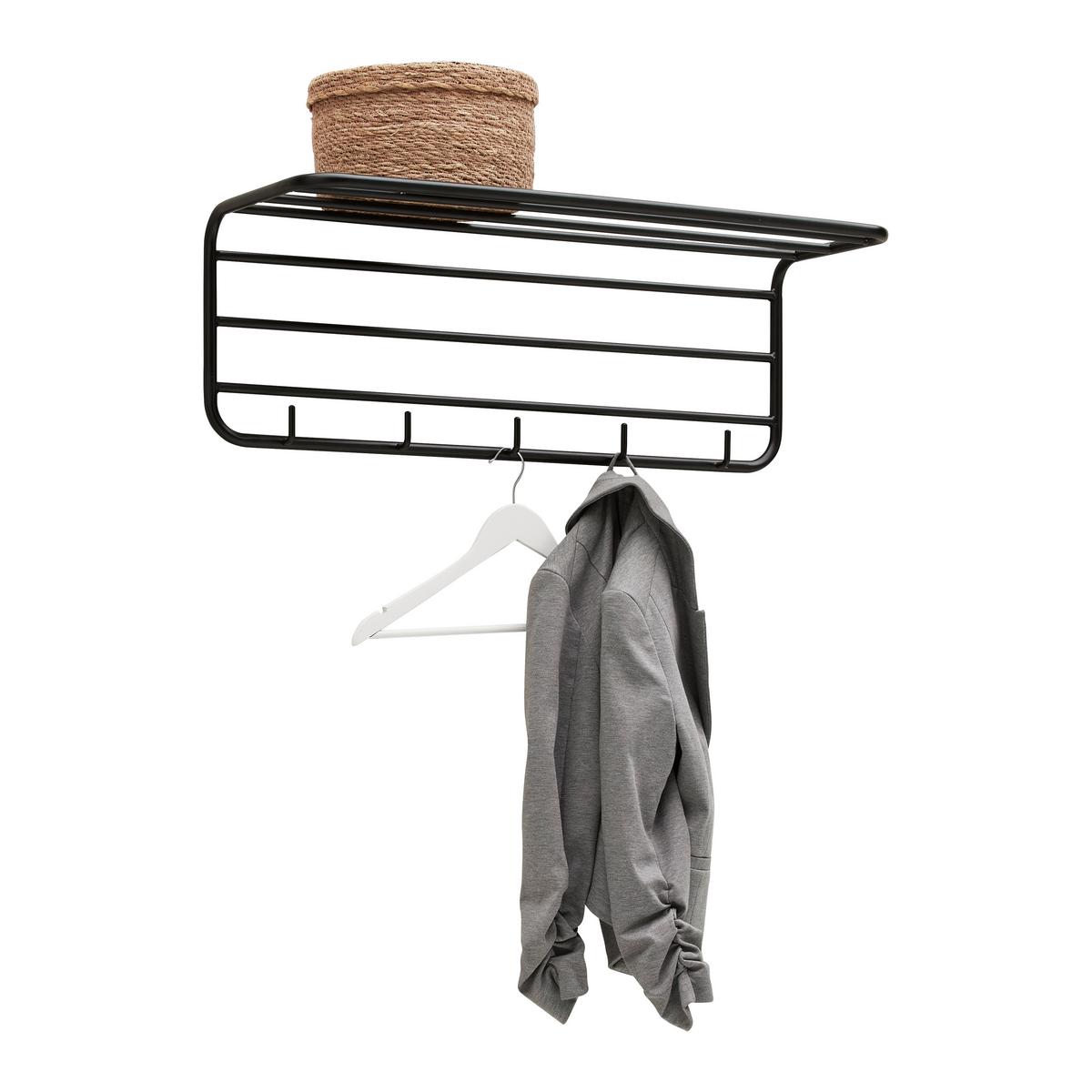 Wandgarderobe Pipe Schwarz - Schwarz, MODERN, Metall (80/28/28cm) - Mömax