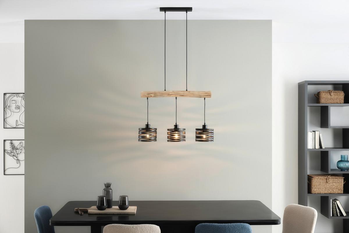 Lampă suspendată Guiseppe - Lifestyle, lemn/metal (70/17/120cm) - Mömax