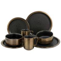 Kombiservice Modern Industrial, 8-teilig - Goldfarben/Schwarz, MODERN, Keramik (37,5/23/30,5cm) - Creatable