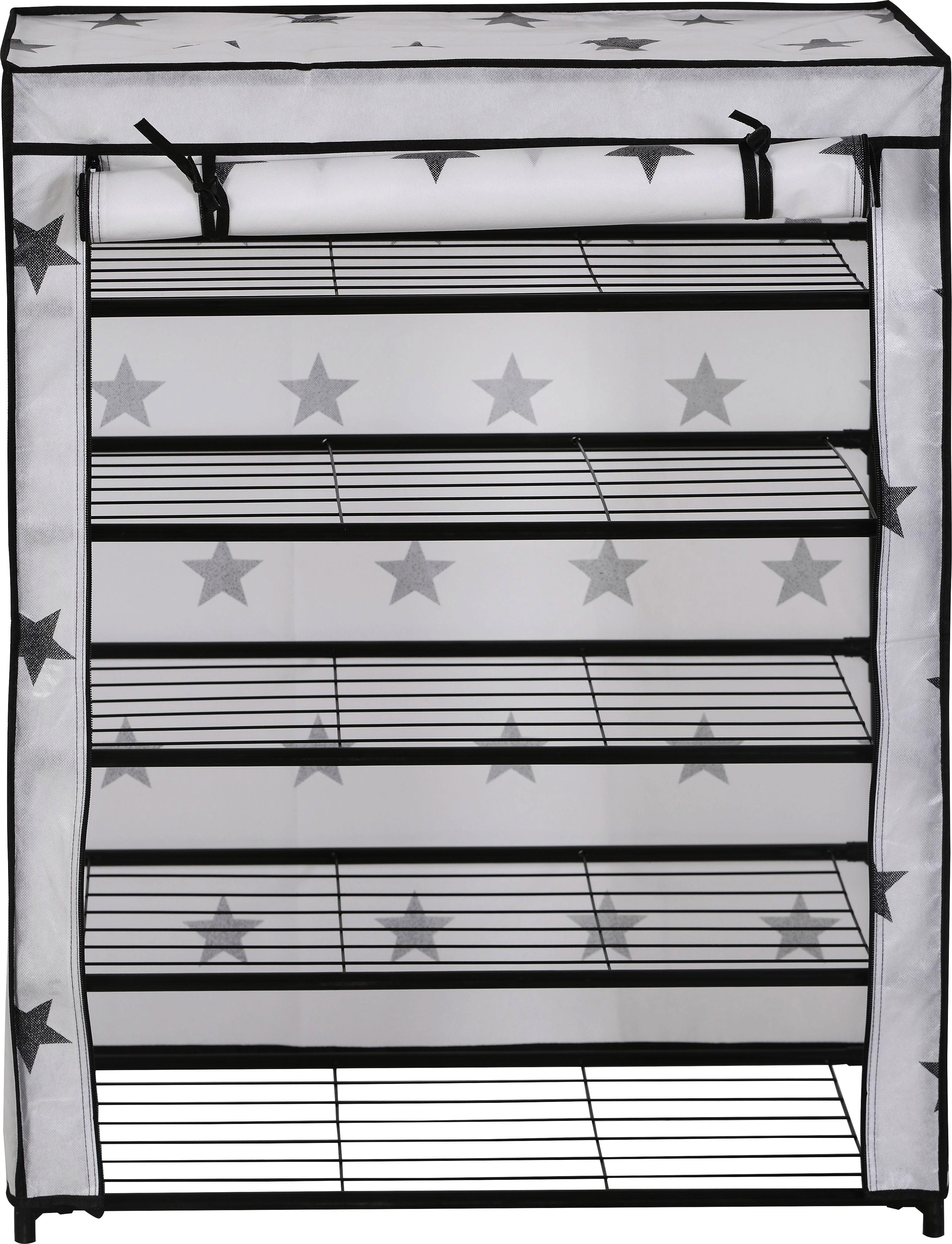 Schuhregal in Schwarz/Weiß - Schwarz/Weiß, MODERN, Kunststoff/Textil (69/90/33,5cm) - Mömax modern living