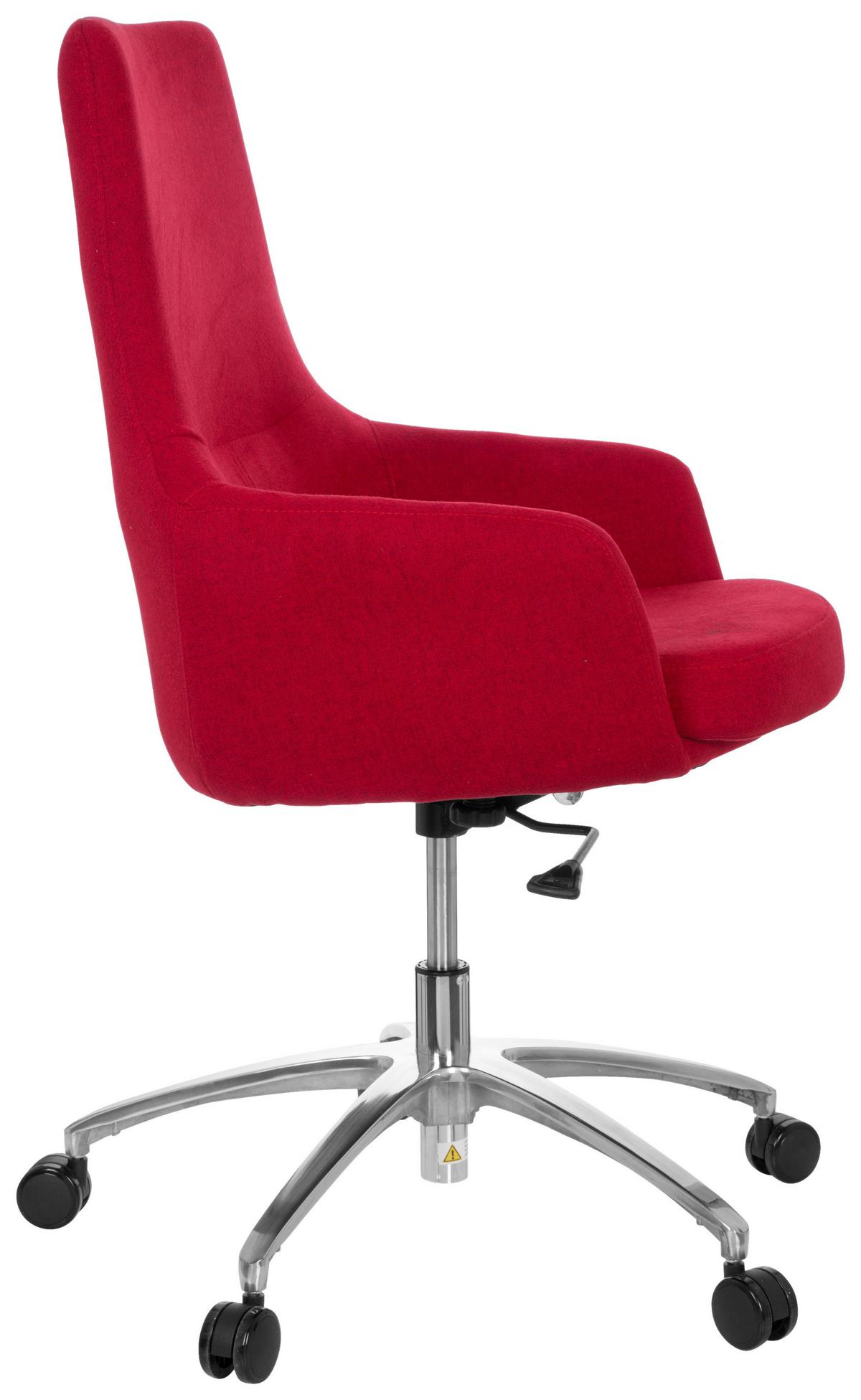 Vrtljivi Stol Shake 100, Rdeča, Z Dekorativno Blazino - rdeča/srebrne barve, Basics, kovina/umetna masa (65/97/60cm) - MID.YOU