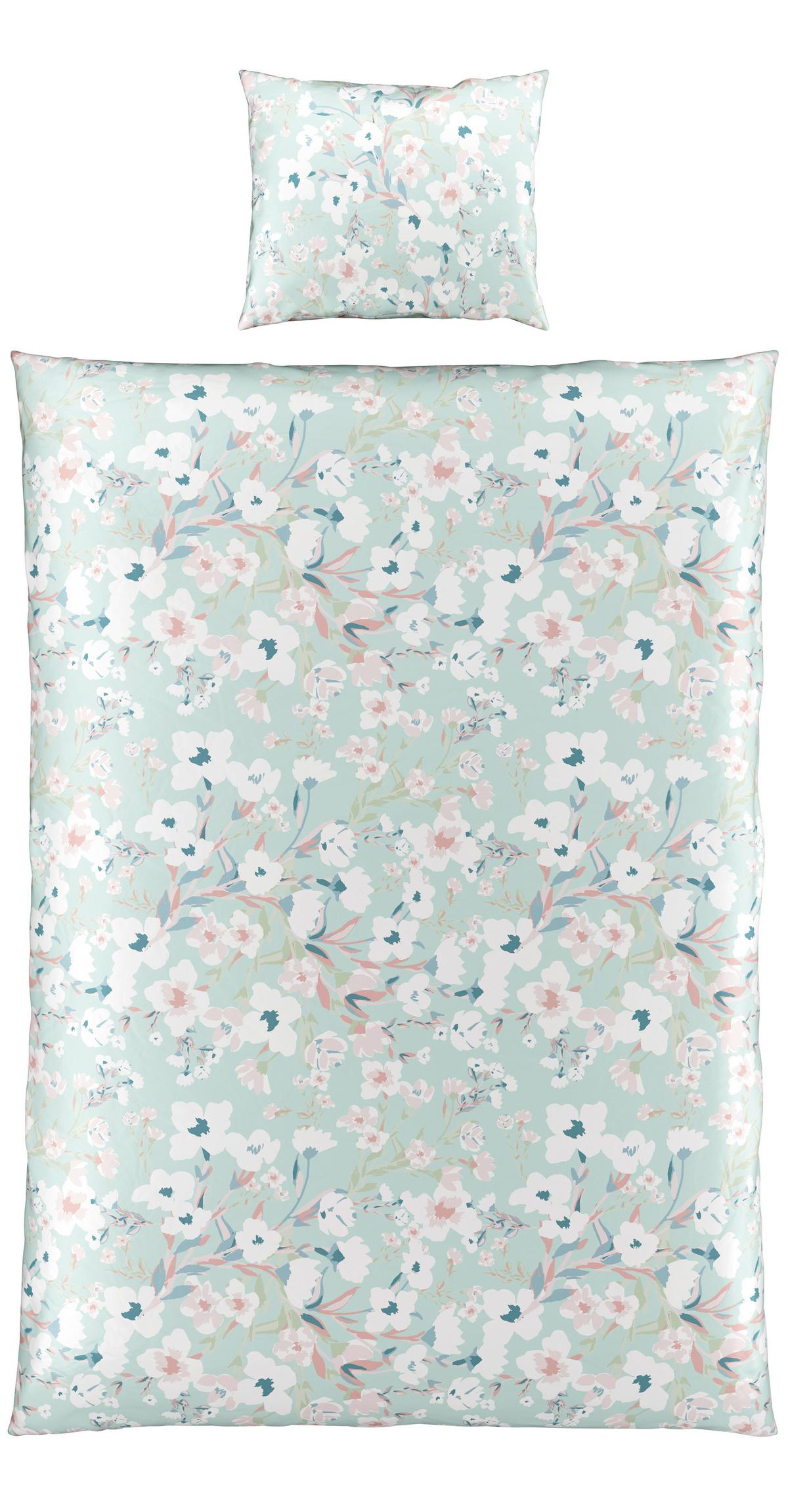 BETTWÄSCHESET UTE - Grün, Romantik / Landhaus, Textil (160/210cm) - Modern Living