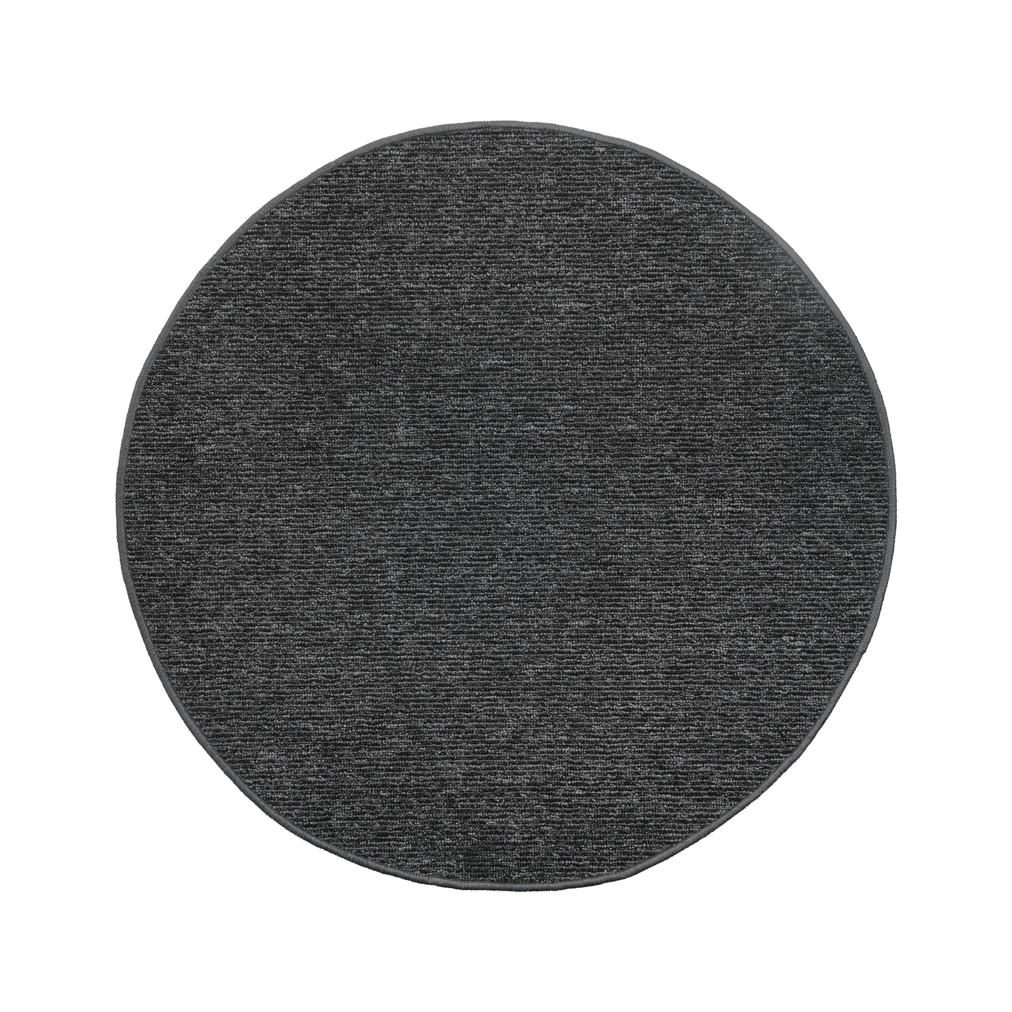 Flachwebeteppich Alex 1 in Anthrazit Ø ca. 80cm - Anthrazit, KONVENTIONELL, Textil (80cm) - Modern Living