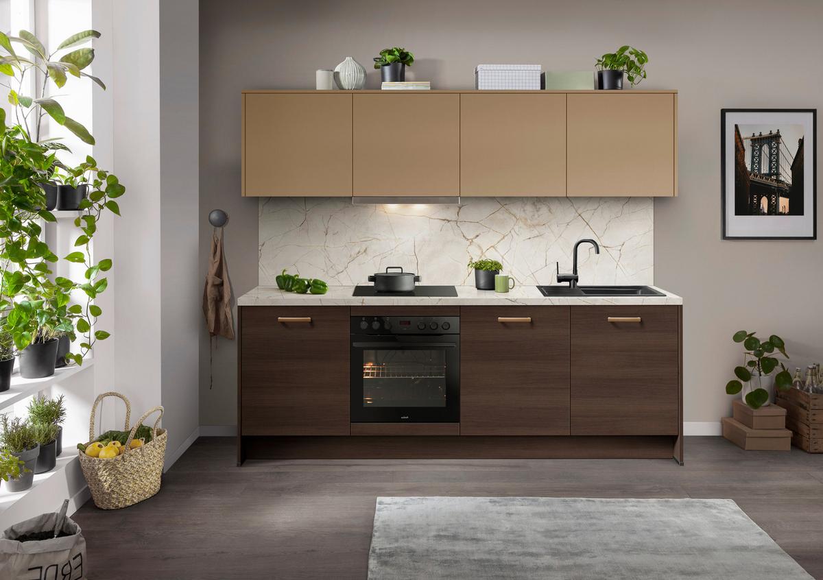 Kuhinjski Blok Ip2200 - bela/temni hrast, Moderno, leseni material (243,2cm) - Impuls