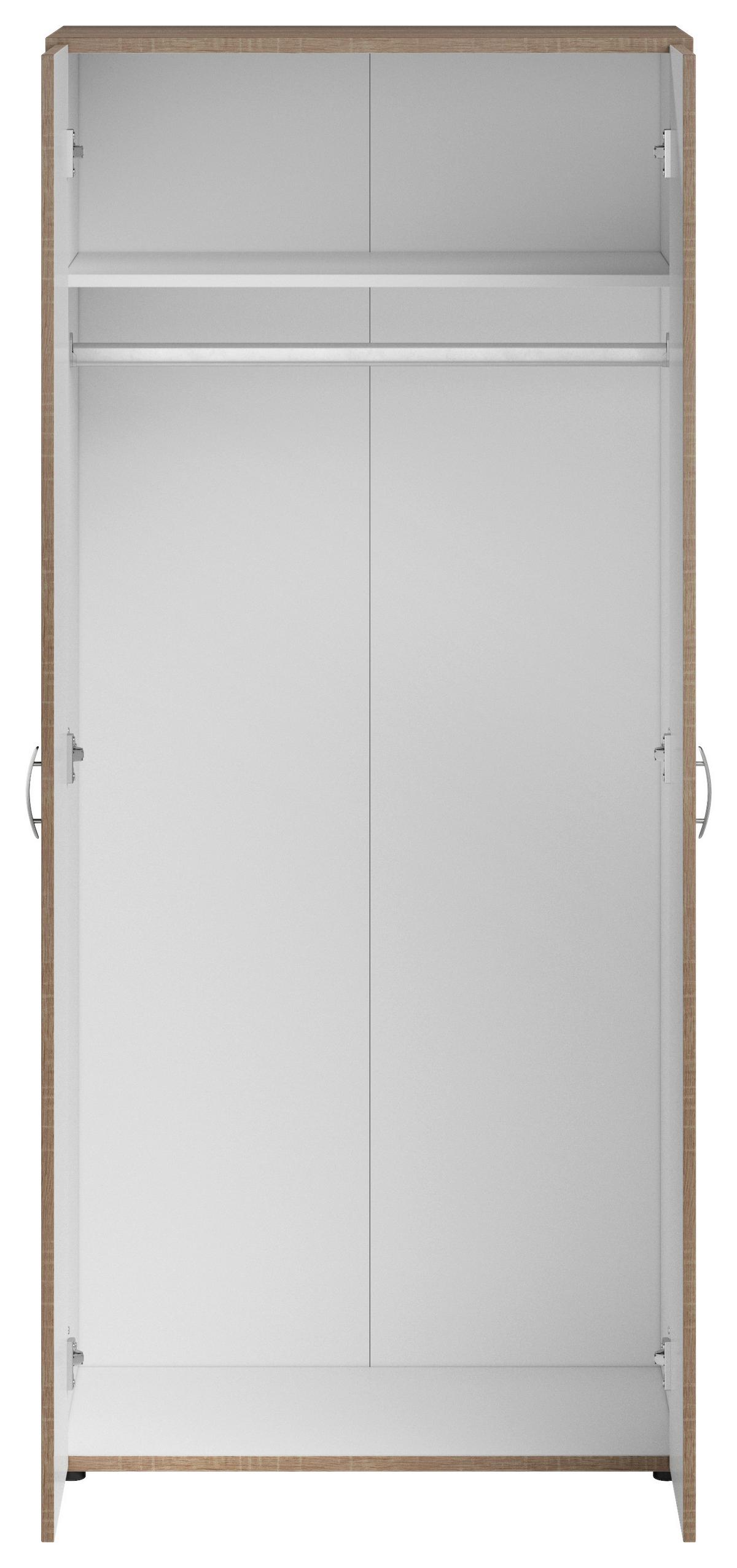 Omara Za Oblačila Joe -Based- - barve aluminija/hrast sonoma, Konvencionalno, umetna masa/leseni material (81/177/51cm) - Based
