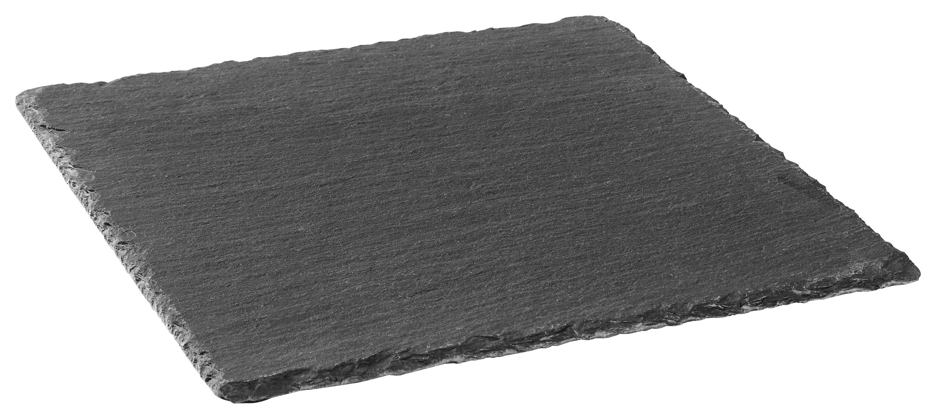 Servierplatte Stoney in Schwarz - Schwarz, Modern, Kunststoff/Stein (20/20/0,7cm) - Zandiara
