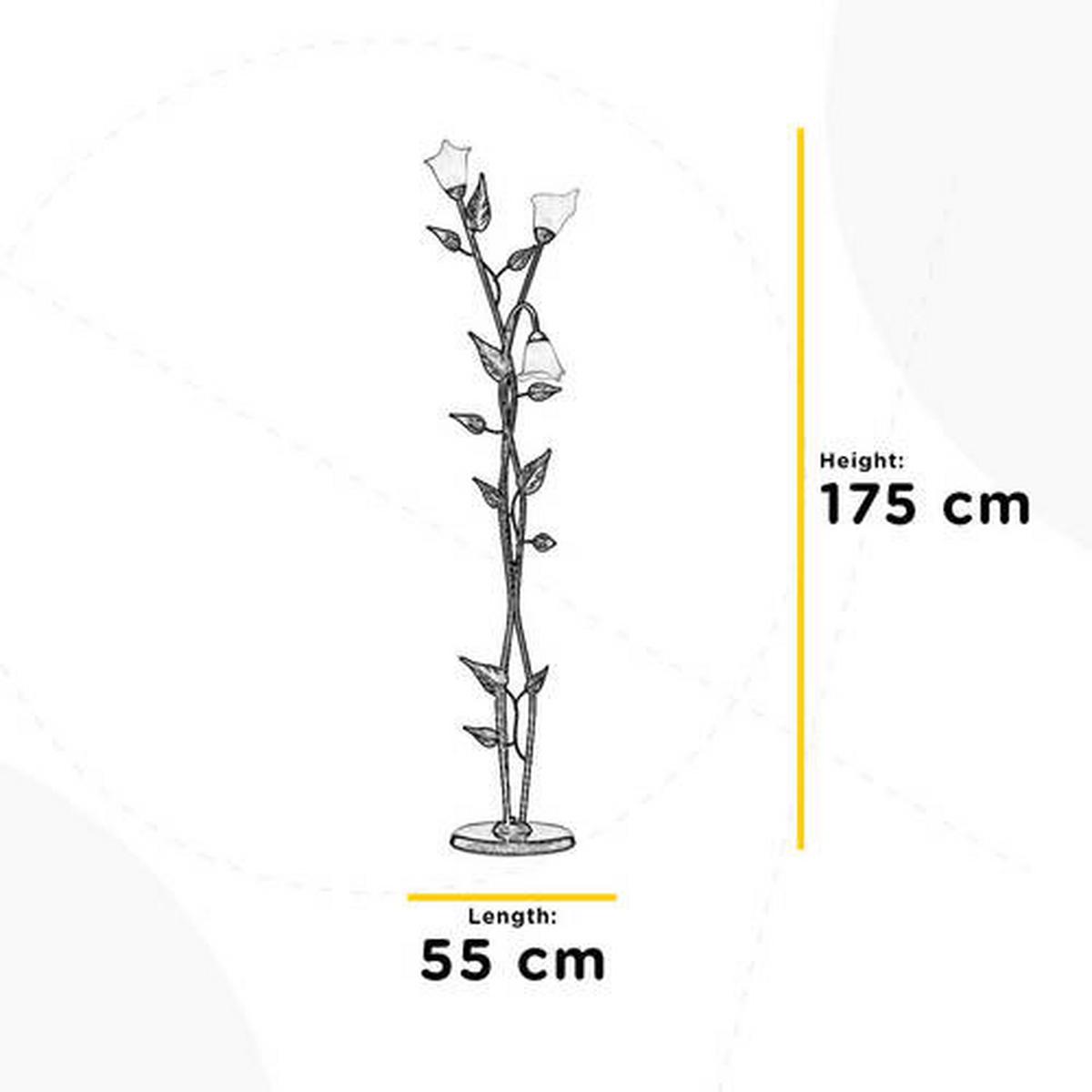 Stehleuchte Miranda Bronze/Olivgrün max. 6 Watt - Bronzefarben/Olivgrün, ROMANTIK / LANDHAUS, Glas/Metall (55/175cm)