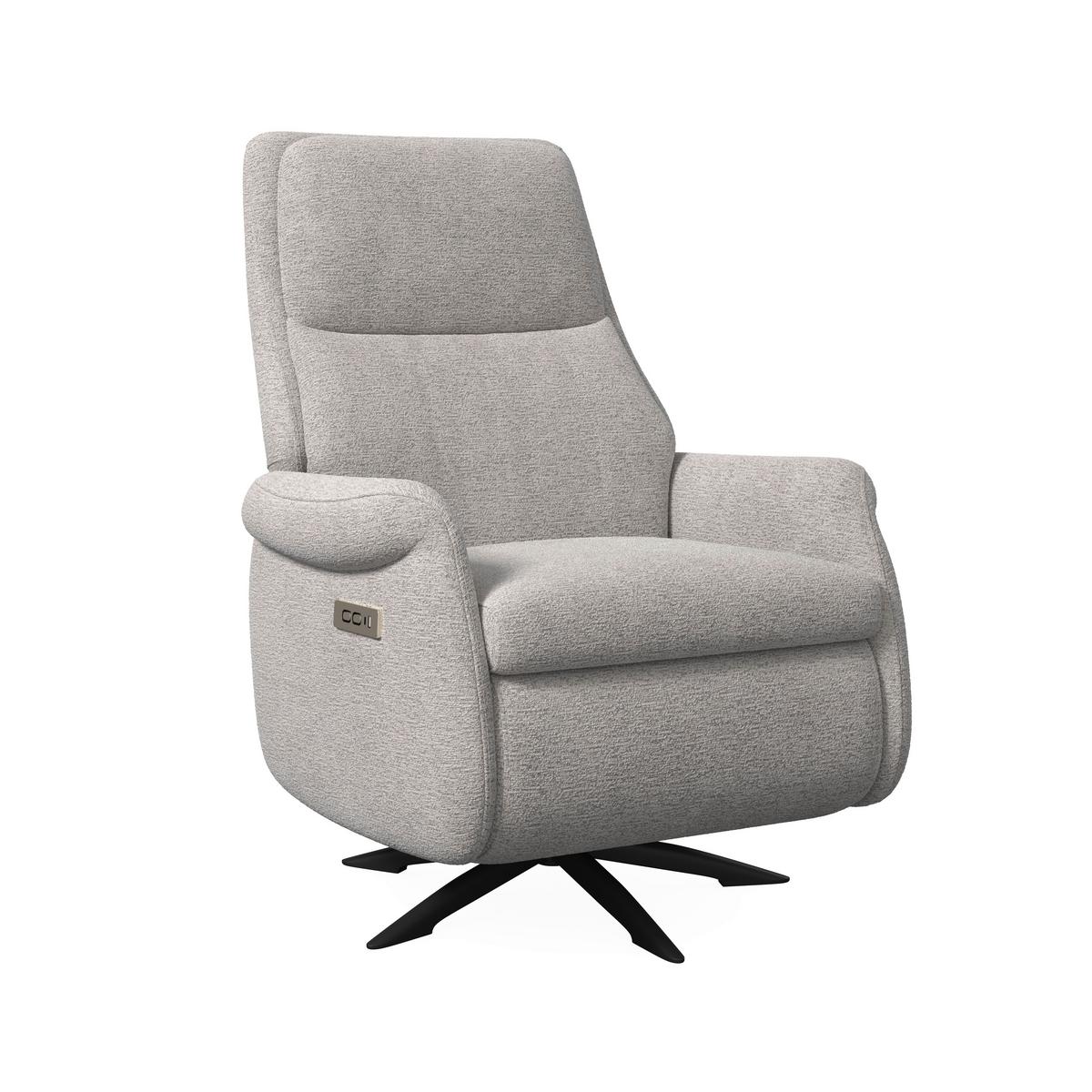 Elektrischer Relaxsessel Alice mit Liege- und Relaxfunktion - Hellgrau/Schwarz, MODERN, Holz/Textil (76/110/90cm) - Bessagi Home