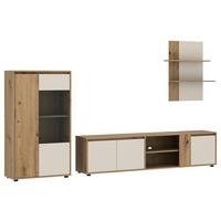 Regal Za Dnevni Boravak Caneva - kašmir/hrast Artisan, Moderno, staklo/drvni materijal (276/133,5/40cm) - Modern Living