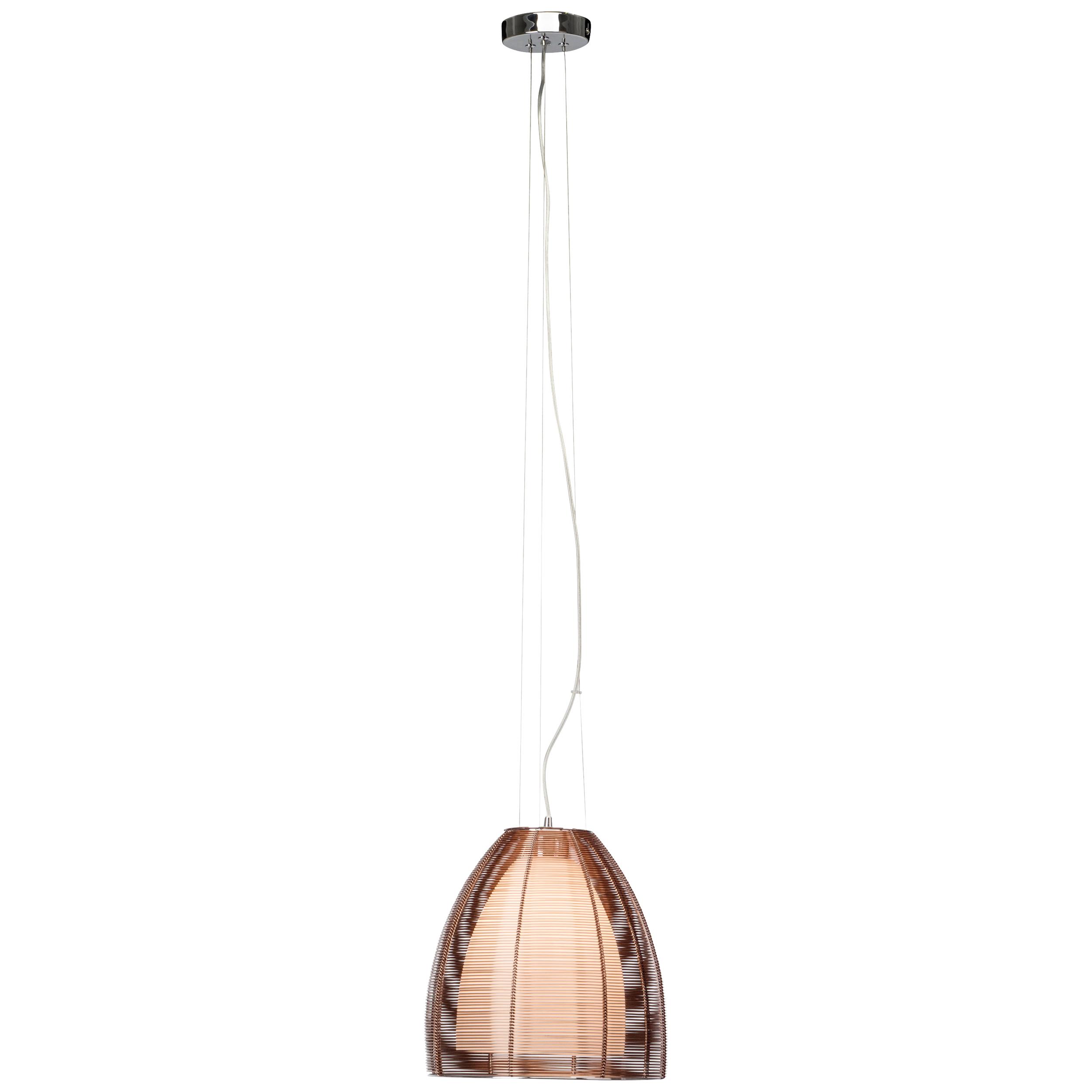 Hängeleuchte Relax Bronzefarben max. 60 Watt - Chromfarben/Bronzefarben, Design, Glas/Metall (30/130cm) - Brilliant
