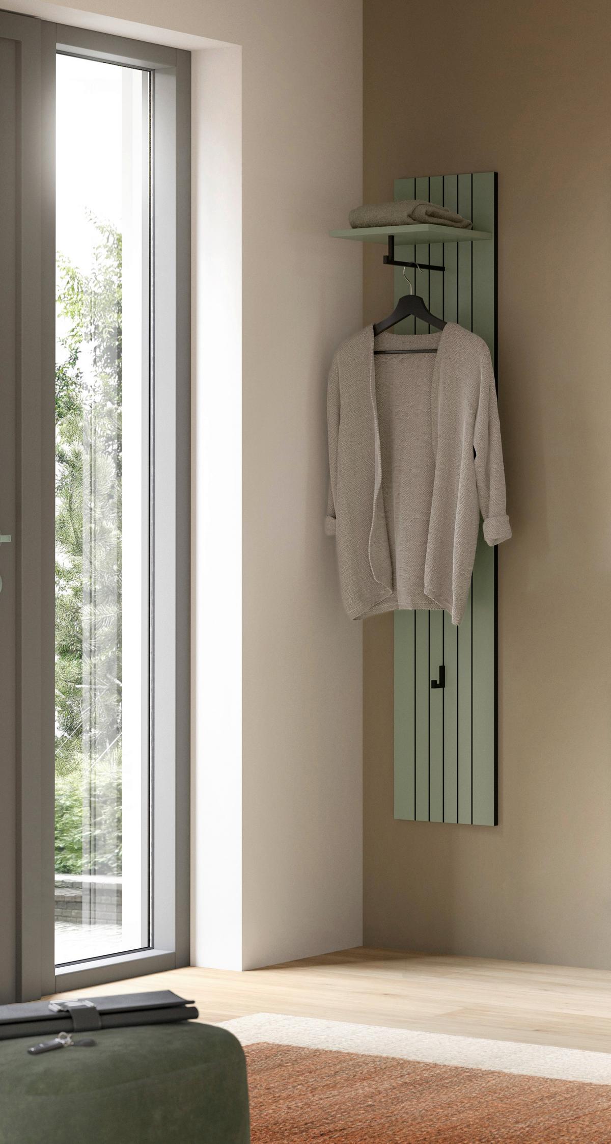 Garderobni Panel Station, Sivozelena - sivozelena, Design, leseni material (31/160/27cm) - MID.YOU