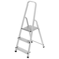 Háztartási Létra Drald-3 - ezüstszínű, fém (121/40/54cm)
