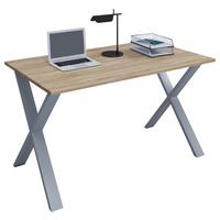 Pisalna Miza Lona, Hrast, 140x50cm - srebrne barve/hrast sonoma, Moderno, kovina/leseni material (140/50/76cm) - MID.YOU