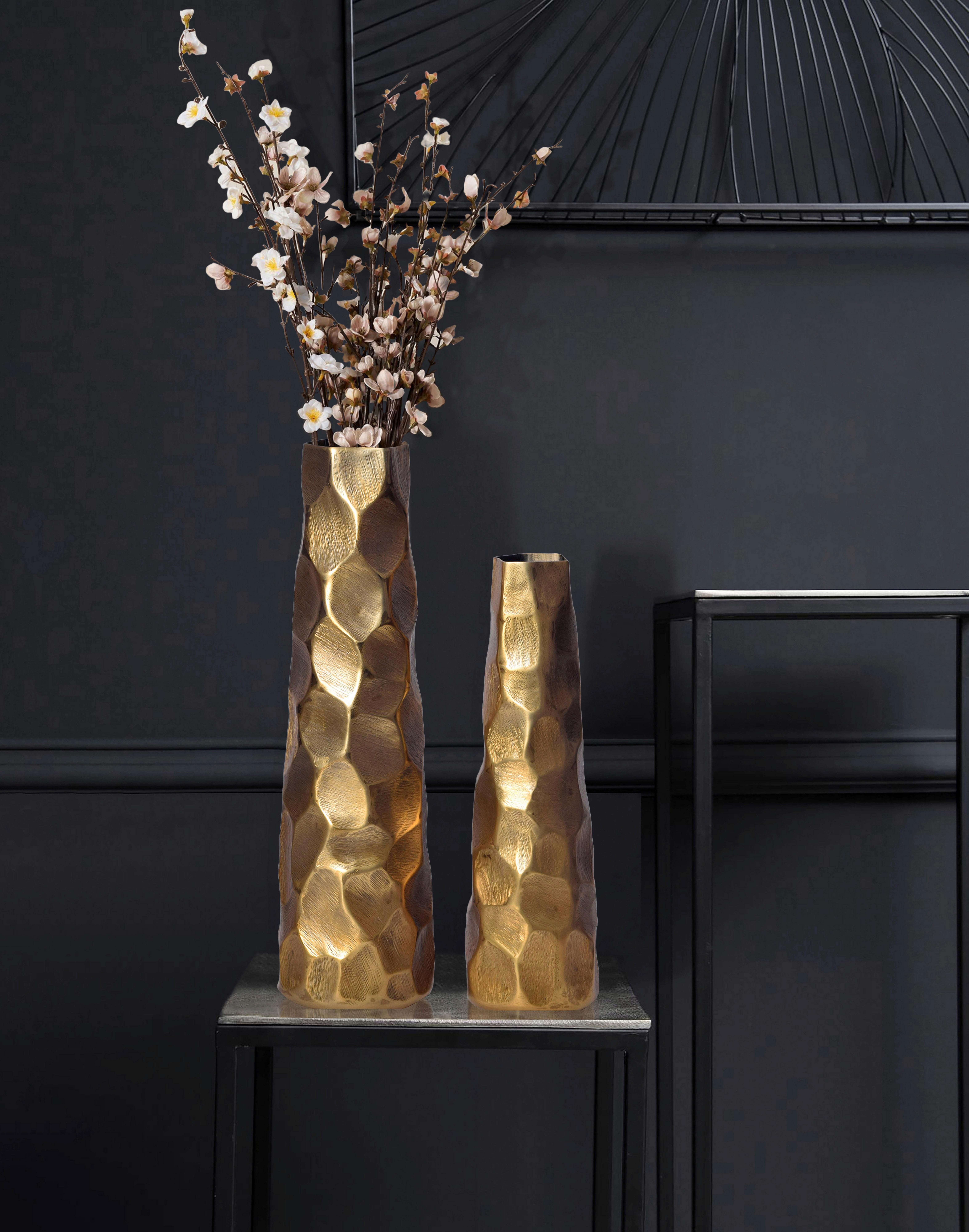 DEKOVASE DEKOVASE 2ER SET GOLD - Goldfarben, Design, Metall (15/48,5/15cm) - Livetastic