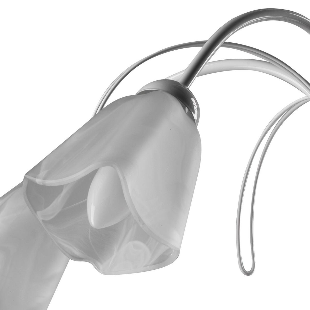 Kronleuchter Antron Weiß max. 6 Watt - Weiß, KONVENTIONELL, Glas/Metall (70/100cm)