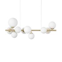 Hängeleuchte Perlage Weiß/Messing max. 3 Watt - Messingfarben/Weiß, Design, Glas/Metall (81/30/59/234cm) - Ideal Lux