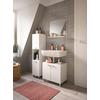 Badezimmer Boston 3-tlg. ca. 87 cm Weiß - Silberfarben/Weiß, MODERN, Glas/Holzwerkstoff (87cm) - MID.YOU
