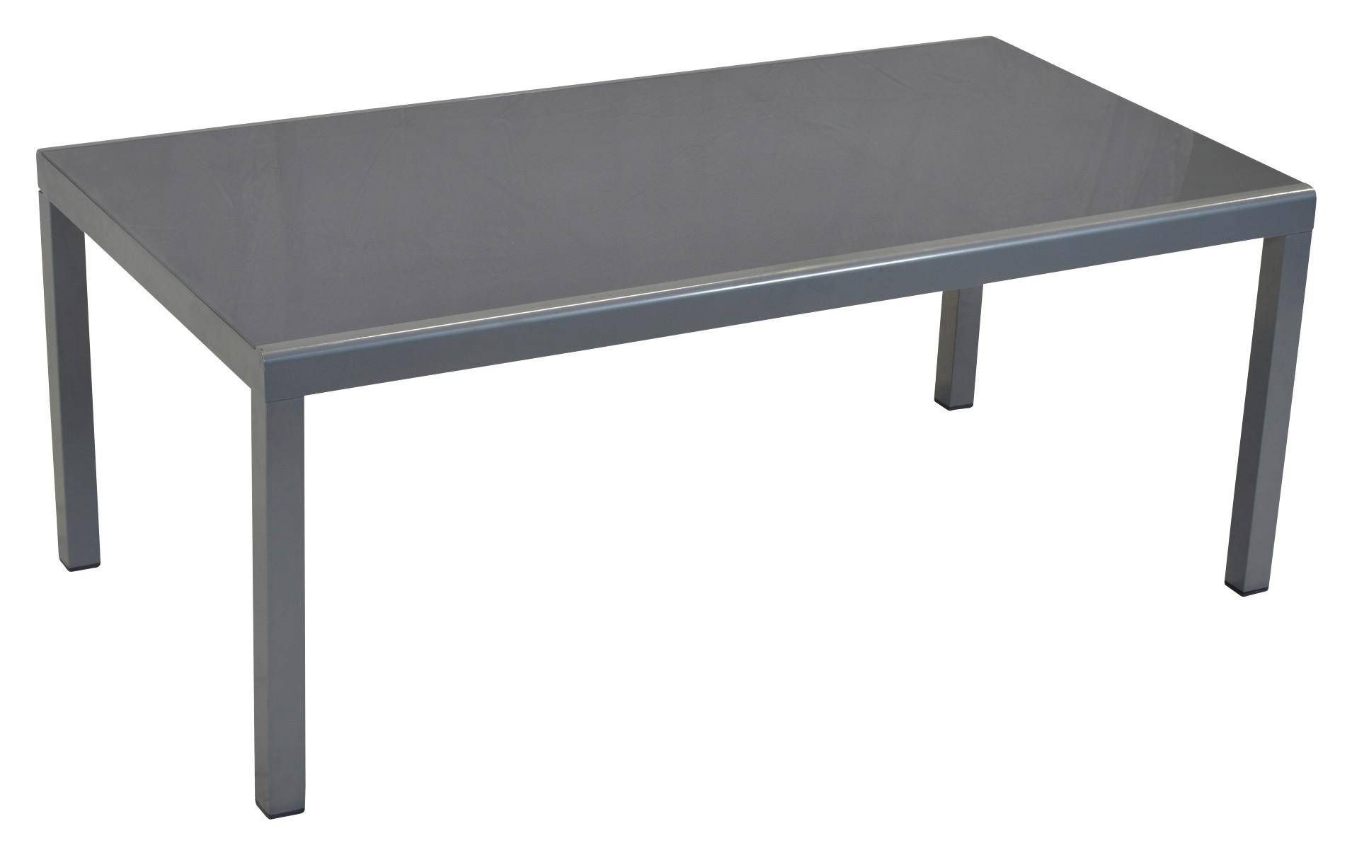 Gartentisch ca. 190x100 cm Alu Silber/Glas - Silberfarben, MODERN, Glas/Metall (190/100/75cm) - Gardenson