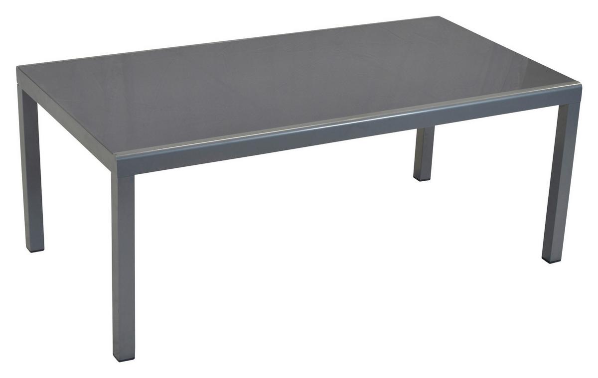 Gartentisch ca. 190x100 cm Alu Silber/Glas - Silberfarben, MODERN, Glas/Metall (190/100/75cm) - Gardenson