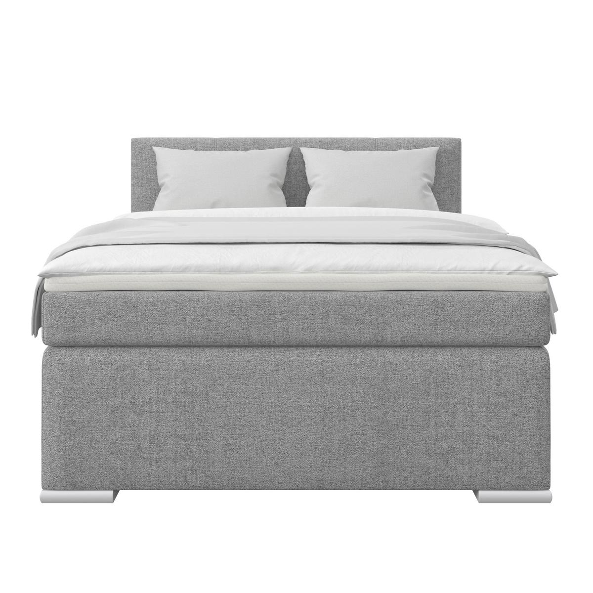 Boxspring Krevet Mira - siva, Konvencionalno, metal/tekstil (140/200cm) - Best Price