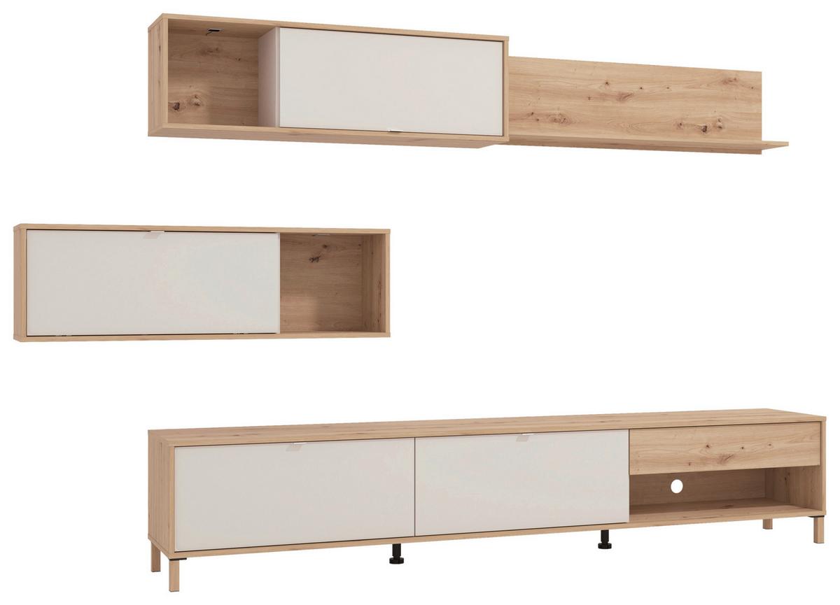 Wohnwand Norwich 1 Kaschmir/Eiche Artisan - Kaschmir/Eiche Artisan, MODERN, Holzwerkstoff/Metall (234/196/40cm) - P & B