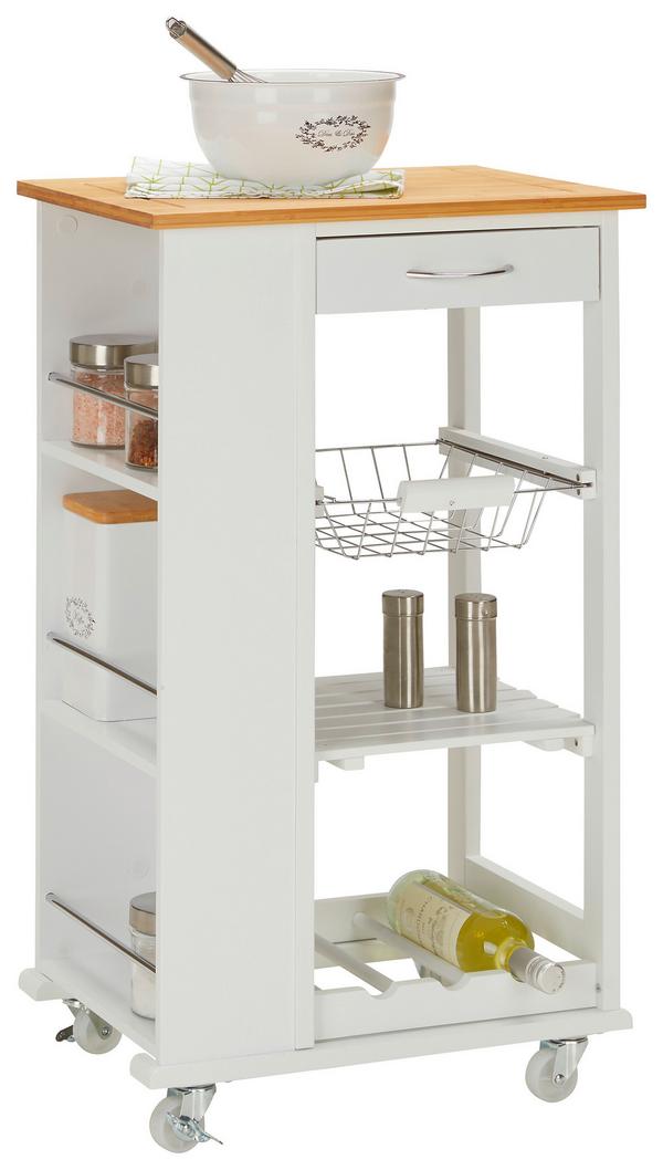 Servierwagen in Weiß Naturfarbe online bestellen