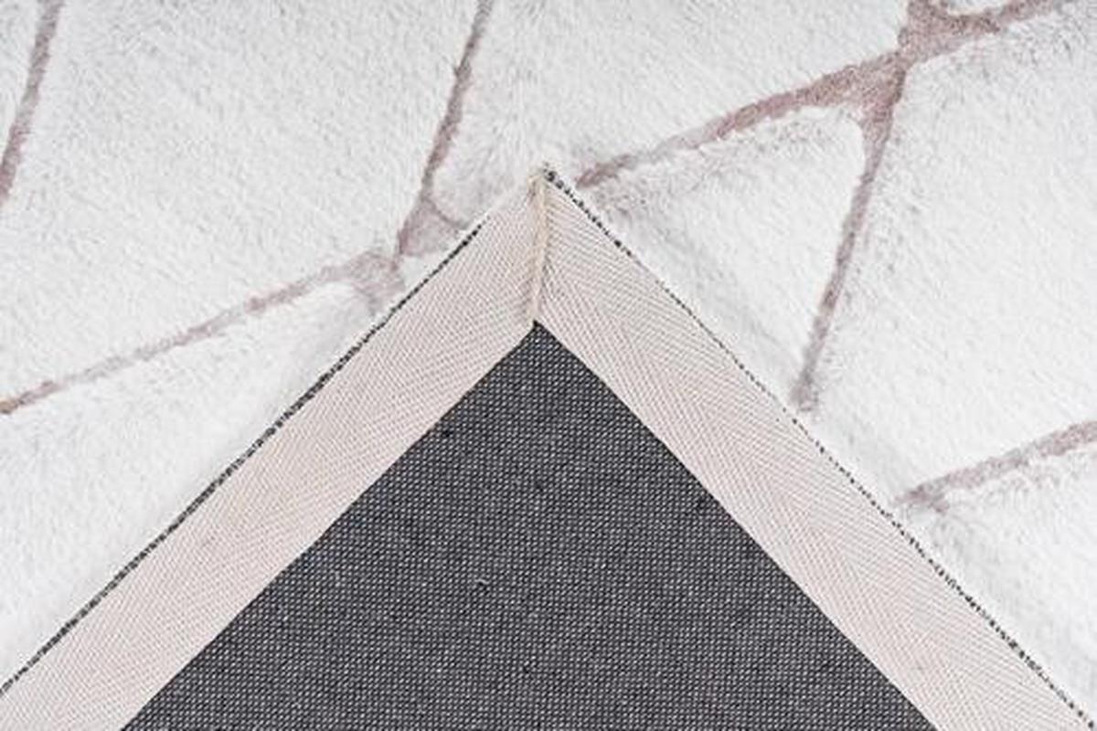 Hochflorteppich Vivica - Weiss/Rosa, Design, Textil (80/150cm) - Kayoom