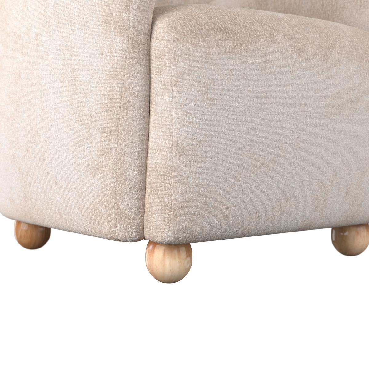 Sessel Lea Chenille Beige - Beige/Naturfarben, MODERN, Holz/Textil (76/85/84cm)