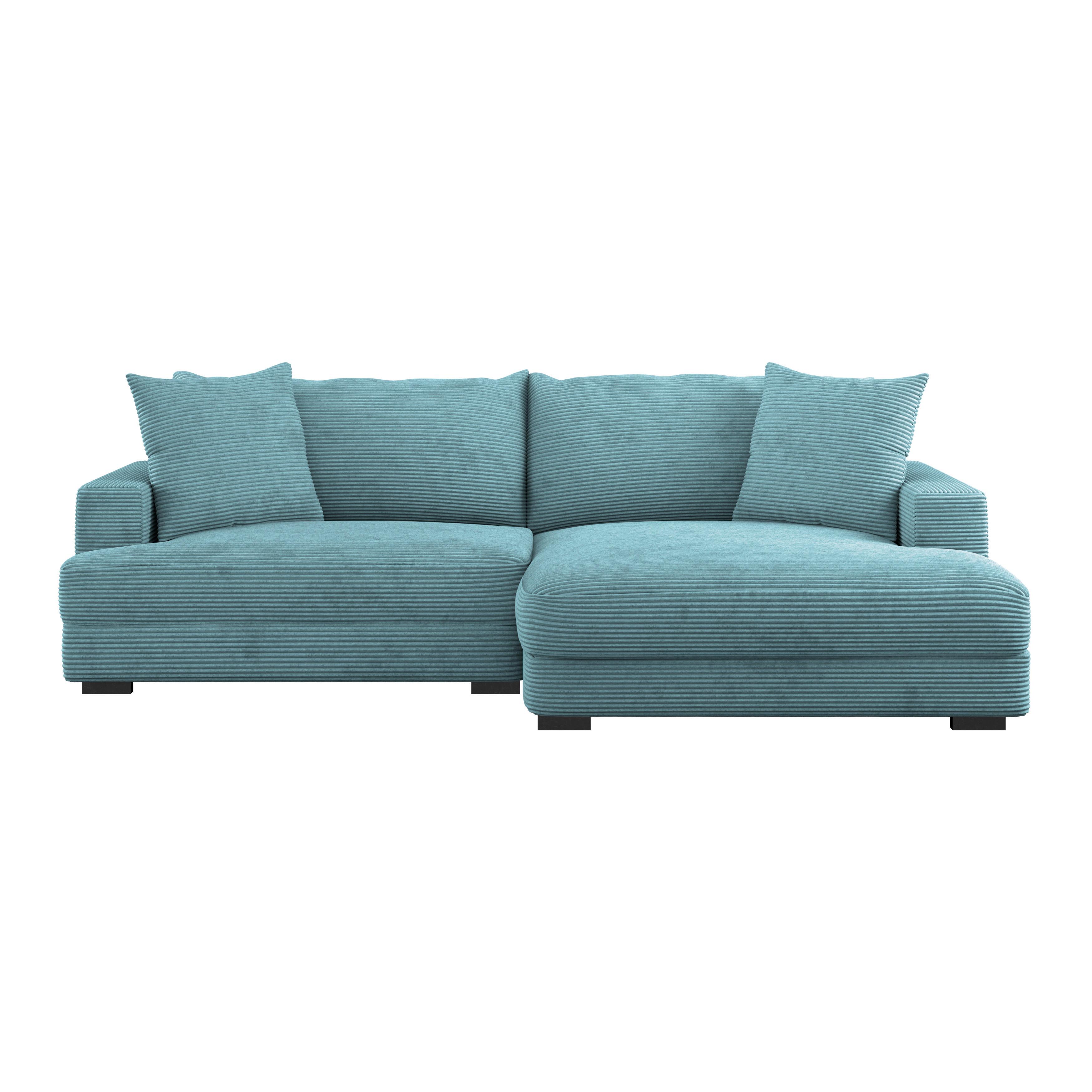 Coltar PELLE - turcoaz, Modern, textil (265/180cm) - Modern Living