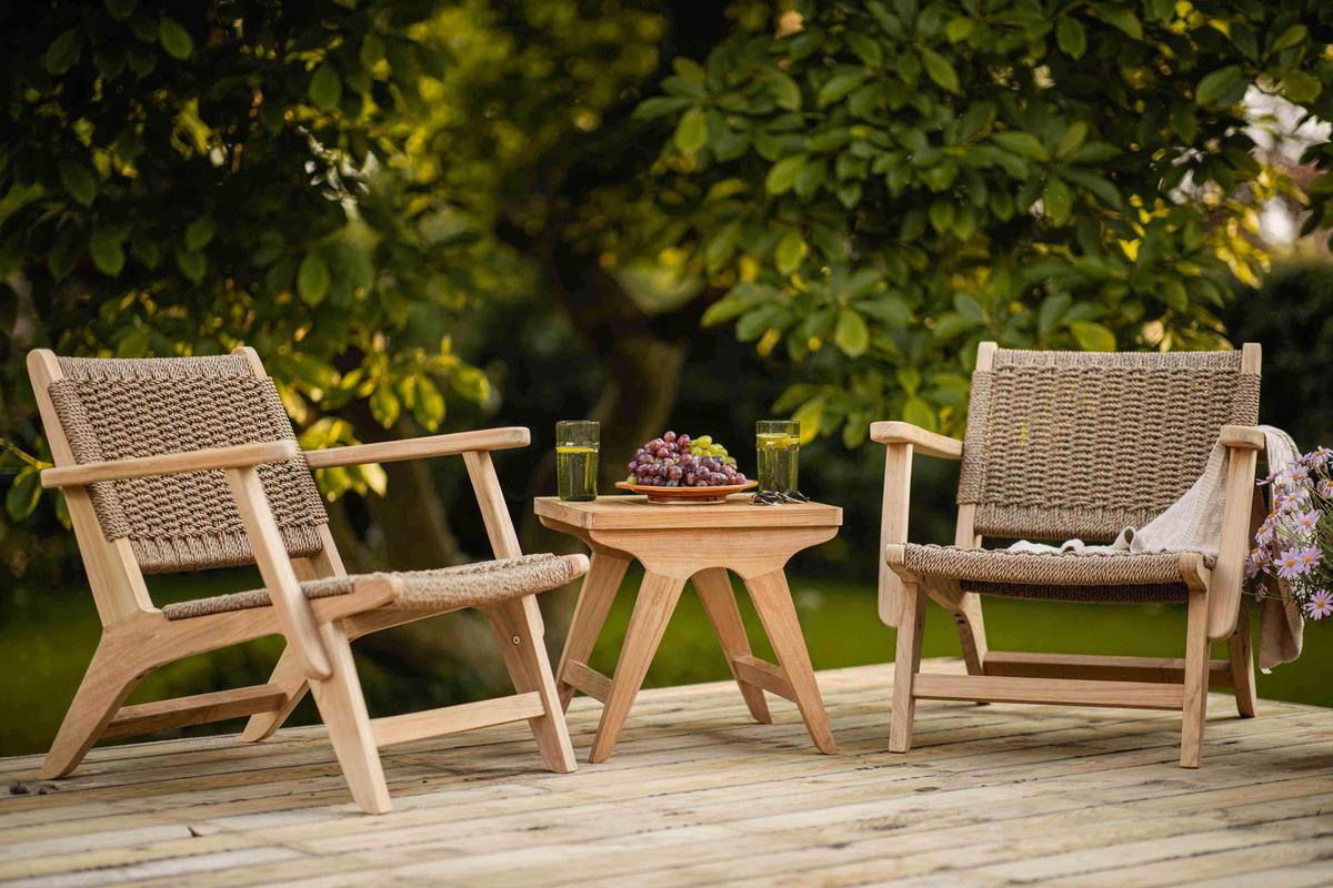 Loungetisch Eya T - Naturfarben/Teakfarben, Natur, Holz (45/45/42cm) - Gardenson