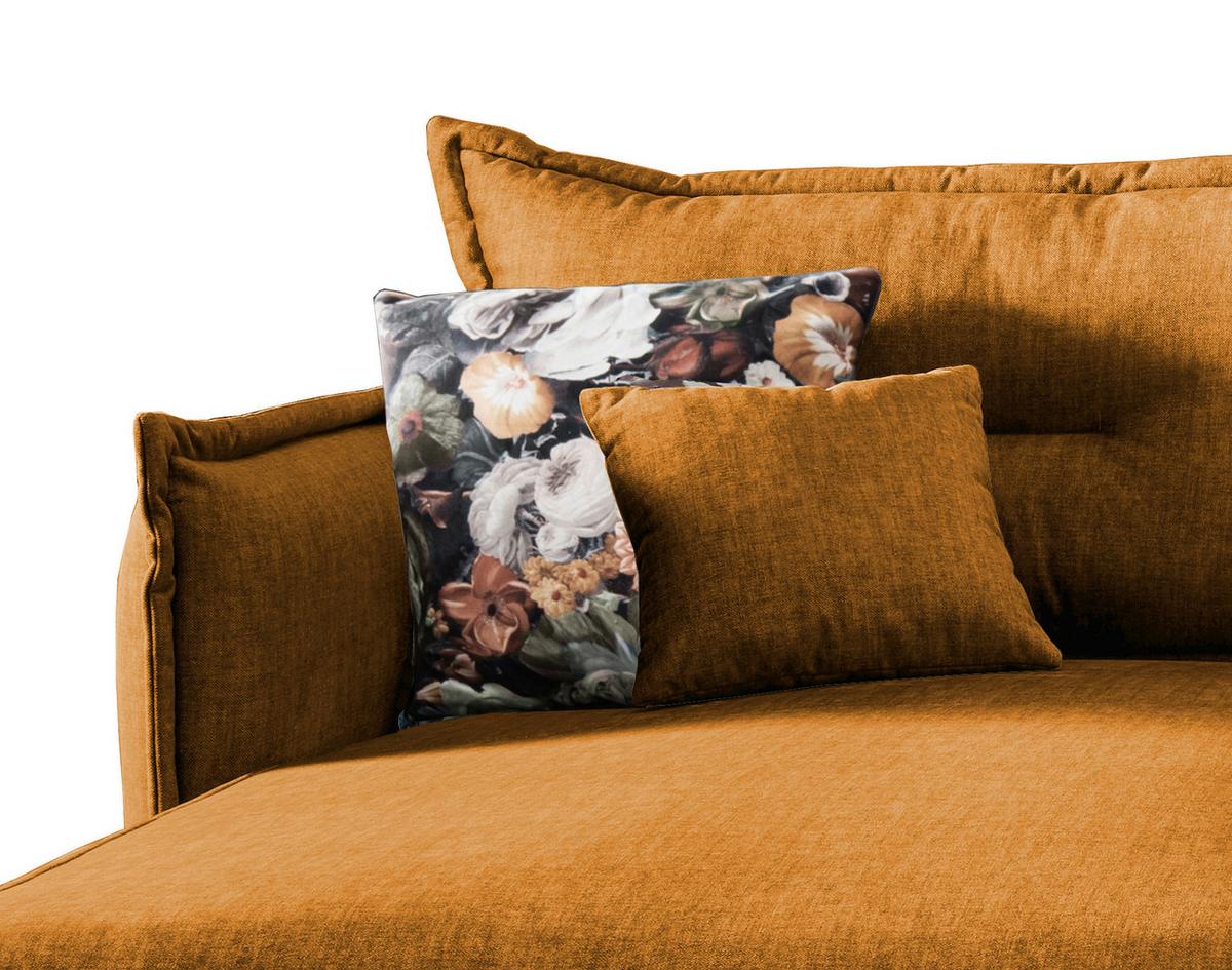 Wohnlandschaft Lava Gelb Velours - Gelb/Multicolor, MODERN, Textil/Metall (180/255cm) - Livetastic