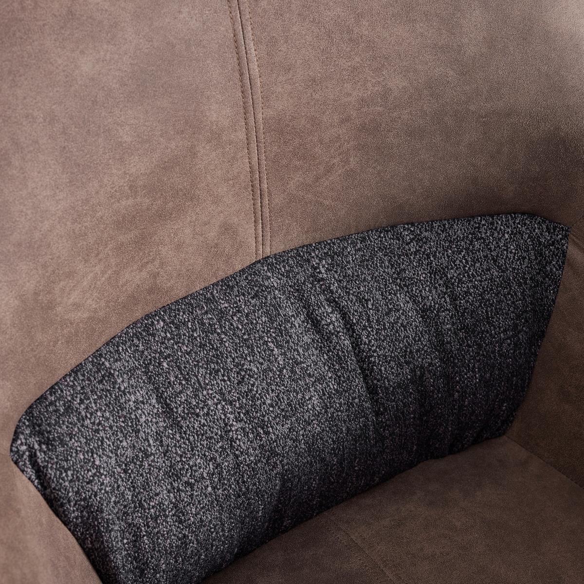Naslanjač Liya, Siva, Rjava - svetlo rjava/temno siva, Moderno, kovina/tekstil (63/90/65cm) - Bessagi Home