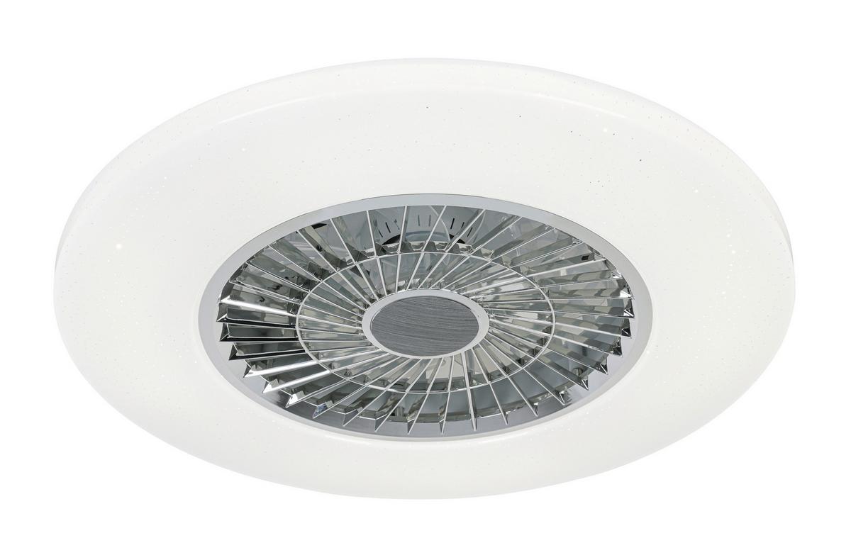 LED-Deckenleuchte Luftiku Weiß/Chromfarben max. 50 Watt - Chromfarben/Weiß, KONVENTIONELL, Kunststoff/Metall (58/14,5cm) - Premium Living