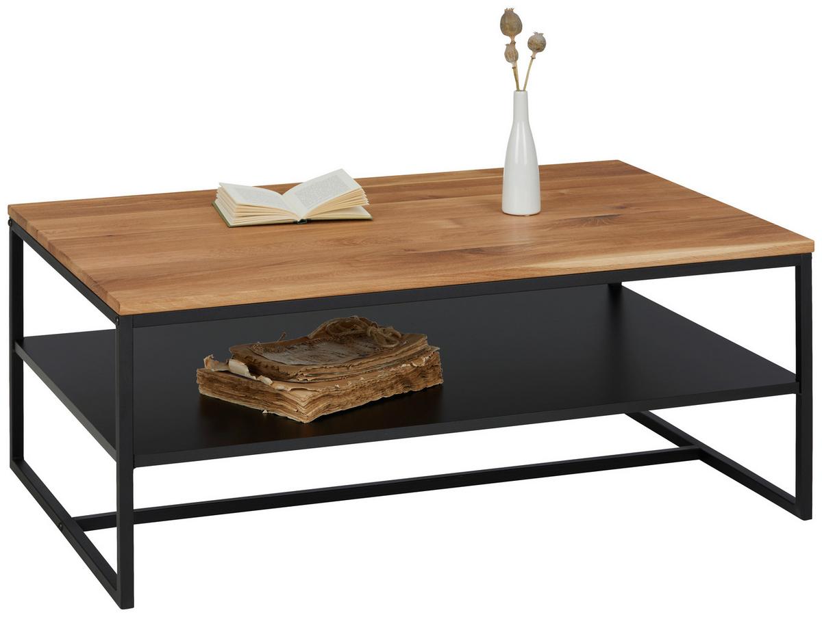 Couchtisch in Schwarz/Eichefarben - Eichefarben/Schwarz, LIFESTYLE, Holz/Metall (110/70/45cm) - Based