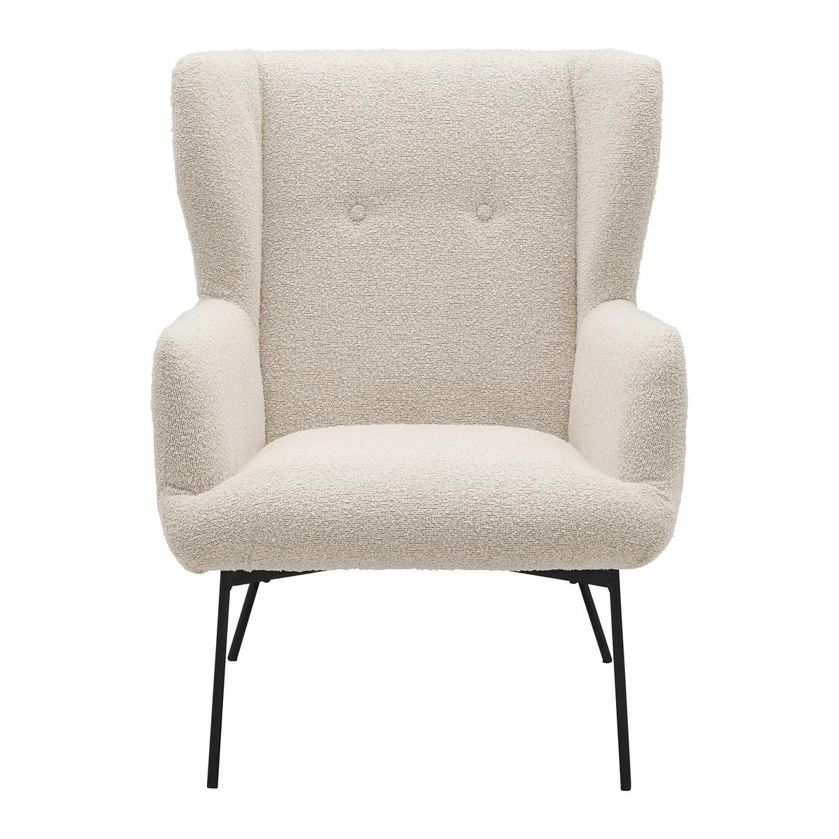 Fotelja Norbi - crna/krem, Natur, drvo/metal (84/95/75cm) - Mömax